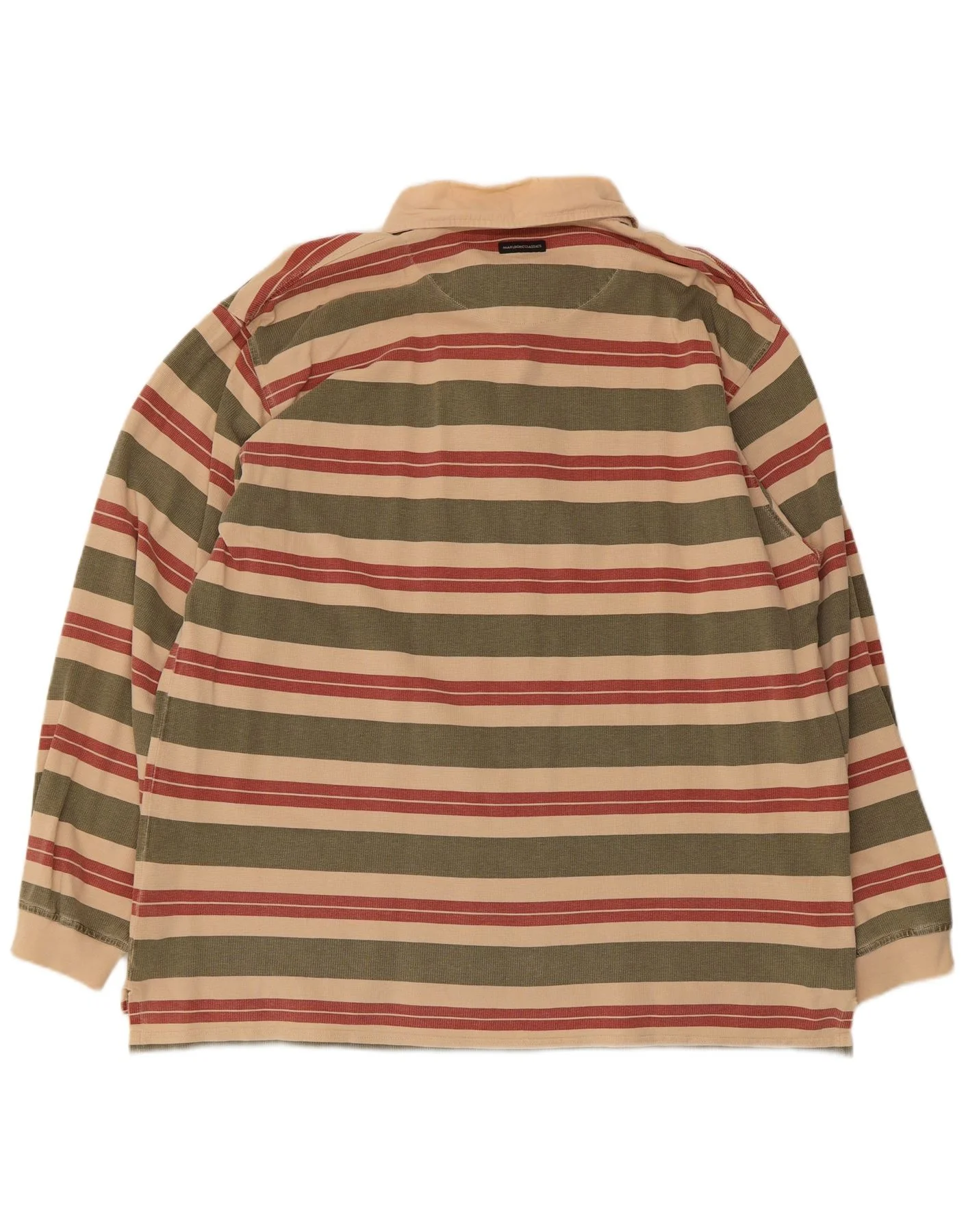 Marlboro Classics Mens Long Sleeve Polo Shirt 3XL Multicoloured Striped - Image 2