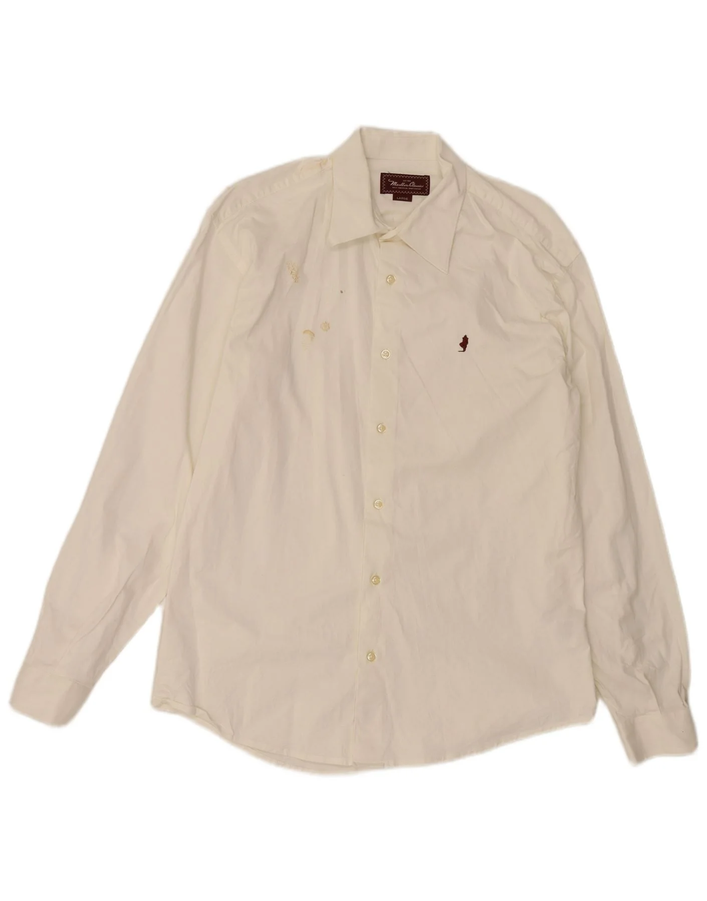 Marlboro Classics Mens Shirt Large White Cotton
