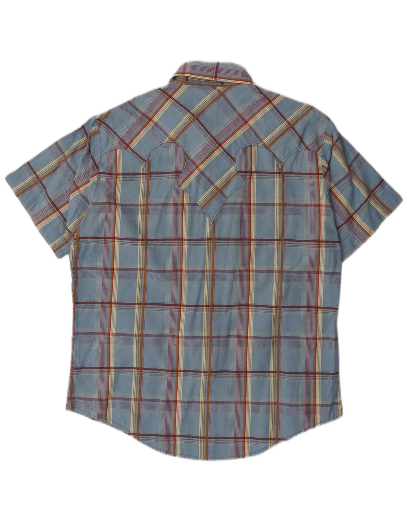 Marlboro Classics Mens Short Sleeve Shirt Medium Blue Check Cotton - Image 2