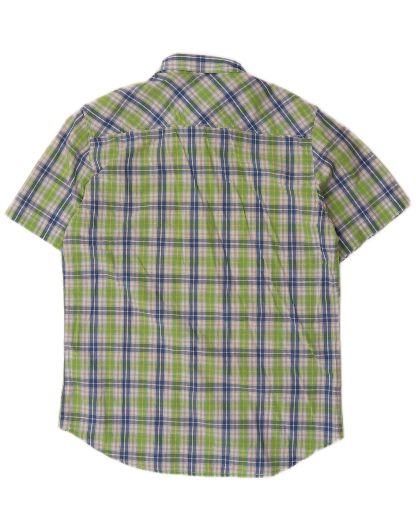 Marlboro Classics Mens Short Sleeve Shirt Medium Green Check Cotton - Image 2