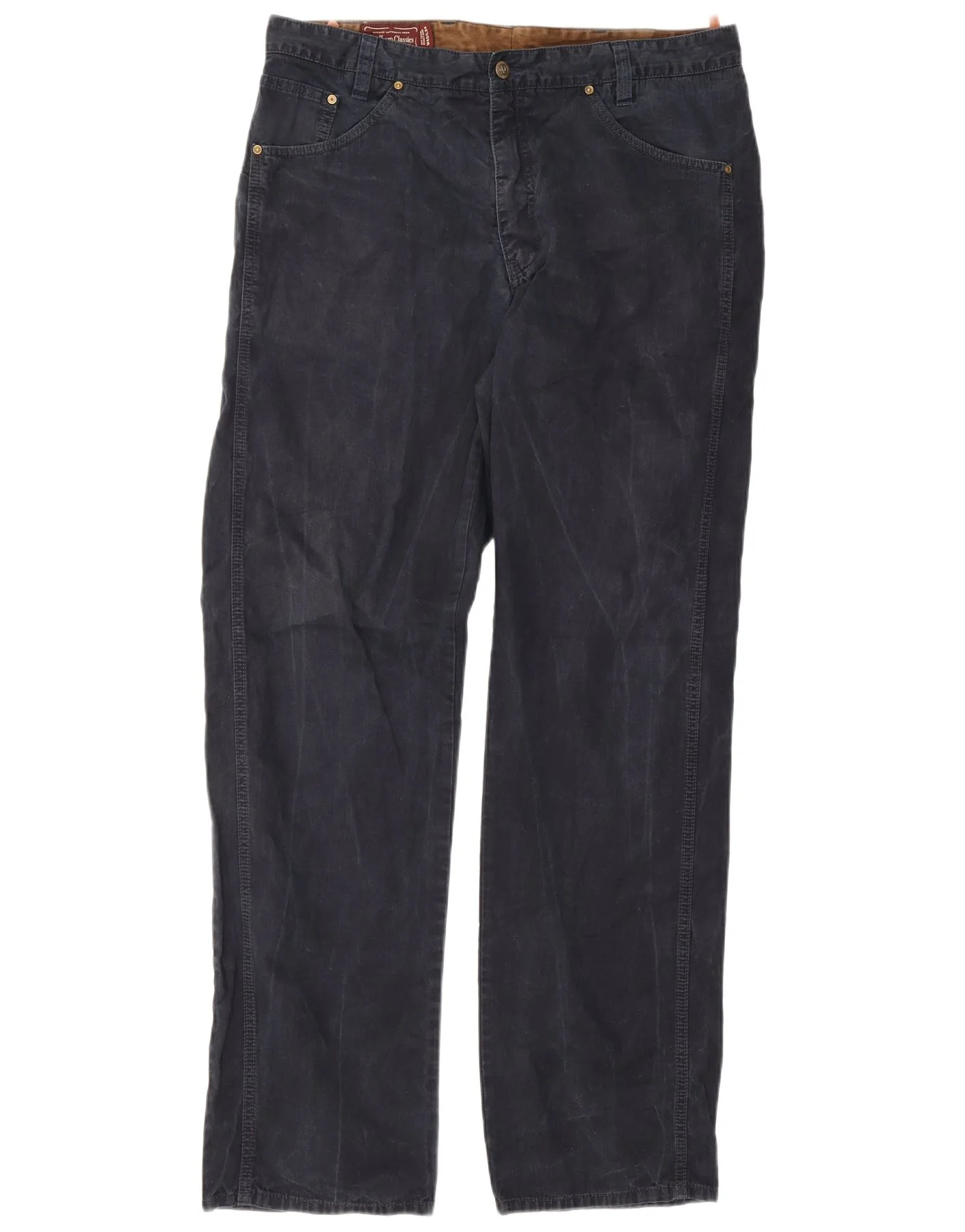 Marlboro Classics Mens Straight Casual Trousers W40 L34 Navy Blue Cotton