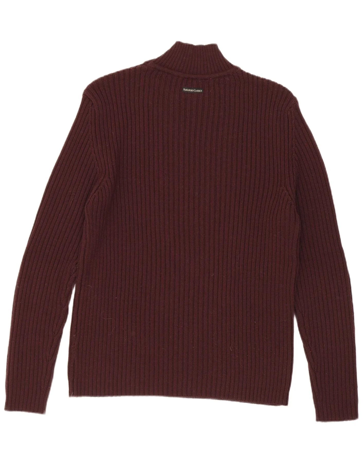 Marlboro Classics Mens Turtle Neck Jumper Sweater Medium Burgundy - Image 2