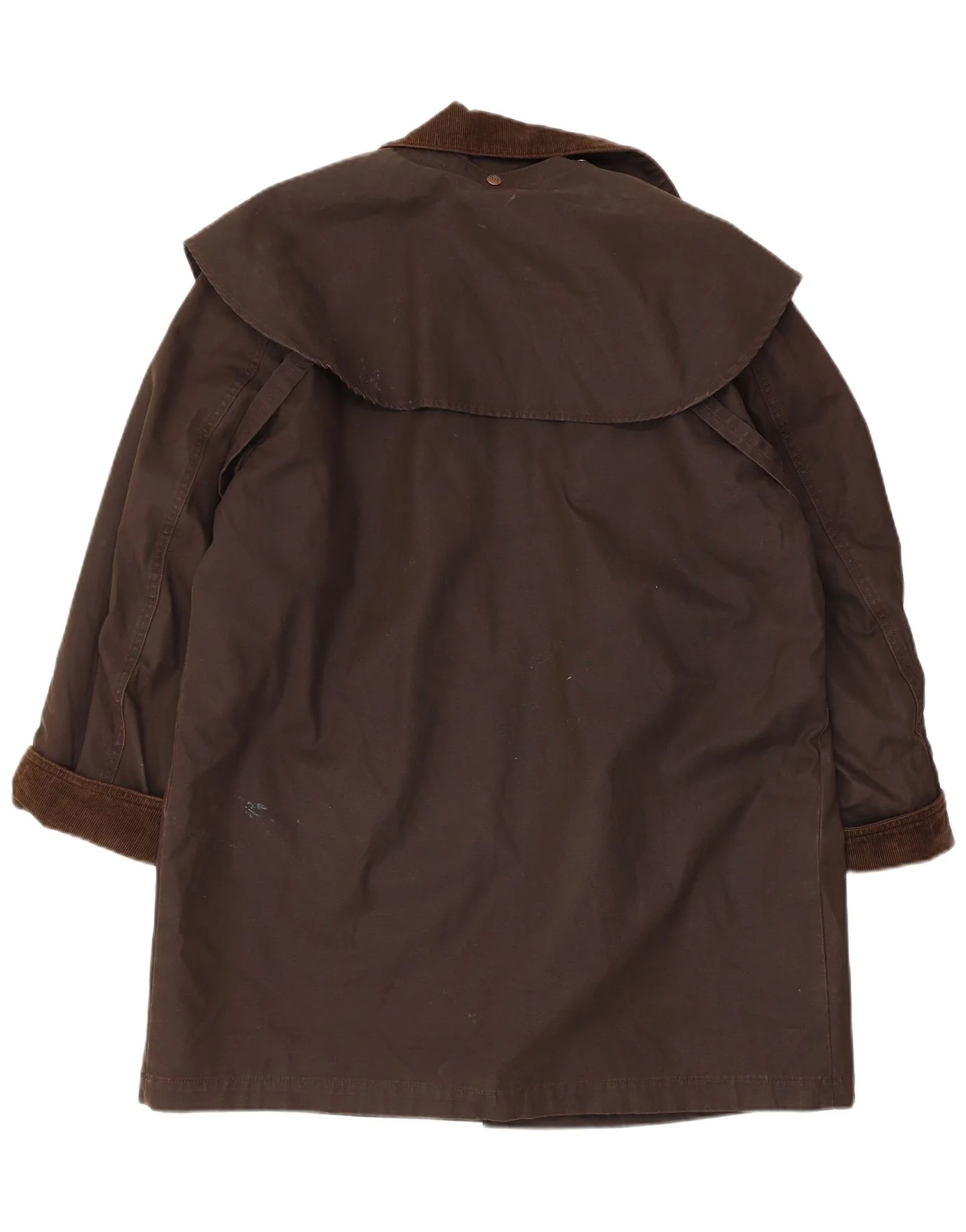 Marlboro Classics Mens Waxed Cotton Overcoat UK 36 Small Brown - Image 2