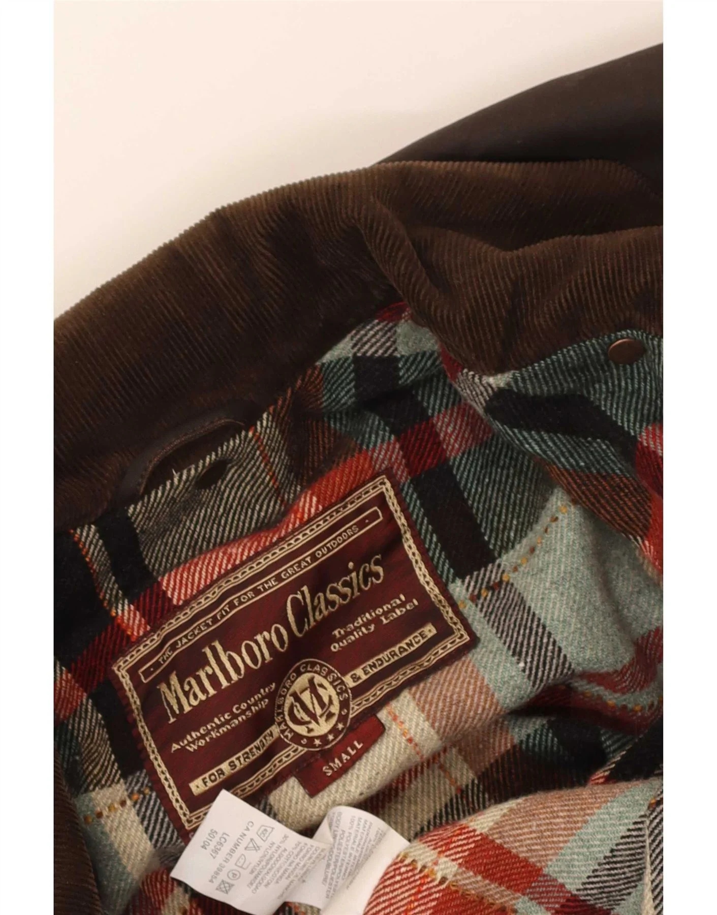 Marlboro Classics Mens Waxed Cotton Overcoat UK 36 Small Brown - Image 4