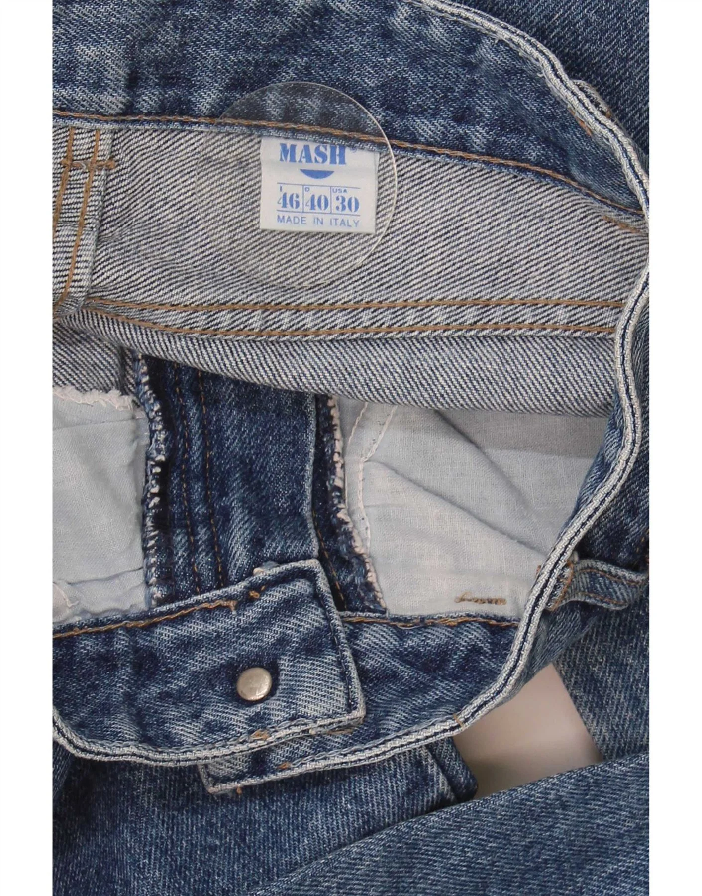 Mash Womens High Waist Jeans IT 46 Large W30 L28 Blue Cotton - Image 3