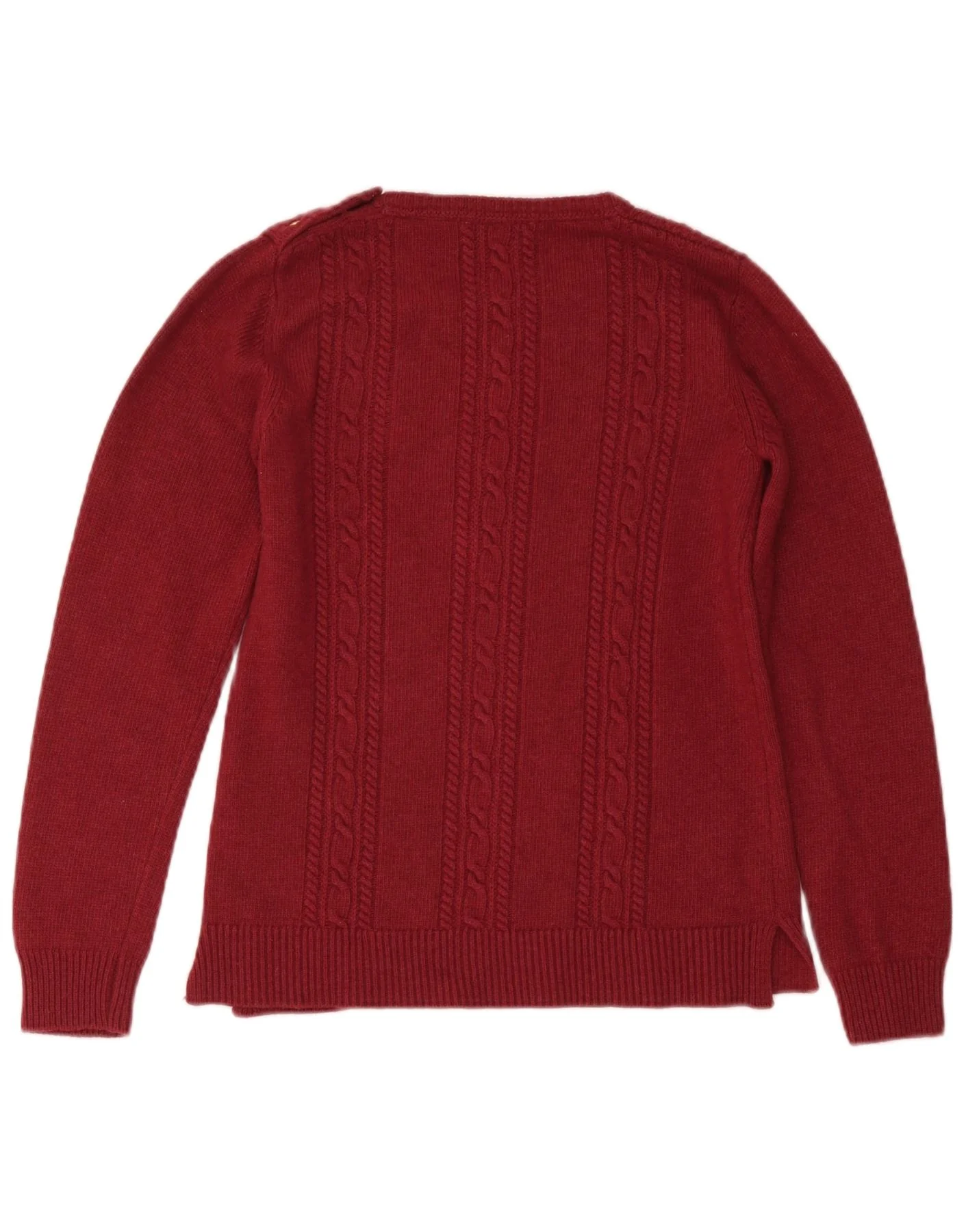 Massimo Dutti Girls Boat Neck Jumper Sweater 13-14 Years Burgundy Polyamide - Image 2
