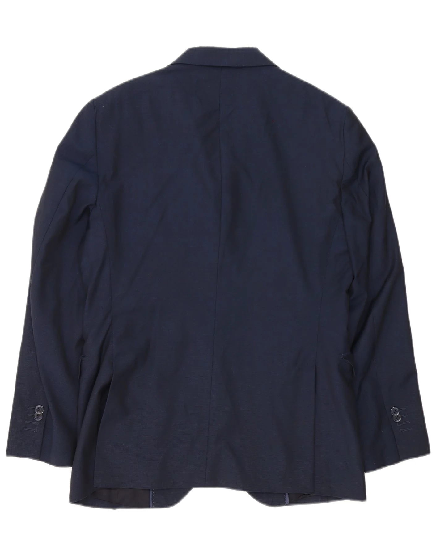 Massimo Dutti Mens 2 Button Blazer Jacket IT 48 Medium Navy Blue Wool - Image 2
