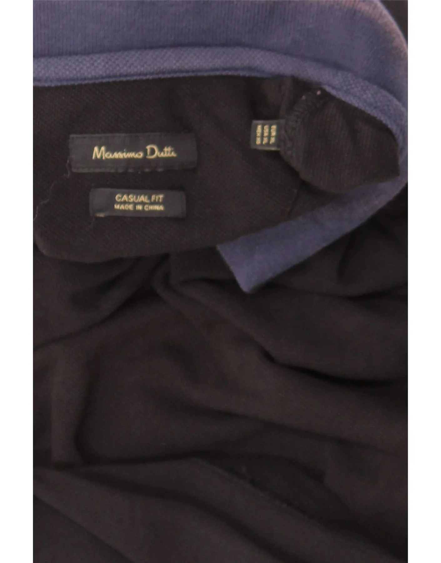Massimo Dutti Mens Casual Fit Polo Shirt XL Black Colourblock - Image 3