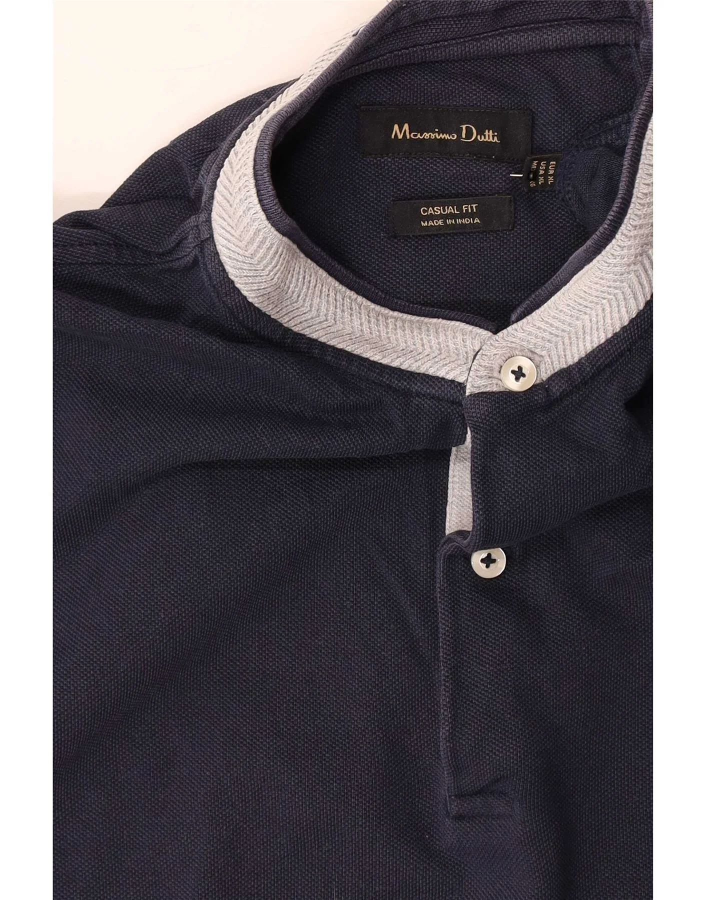 Massimo Dutti Mens Casual Fit Polo Shirt XL Navy Blue - Image 3
