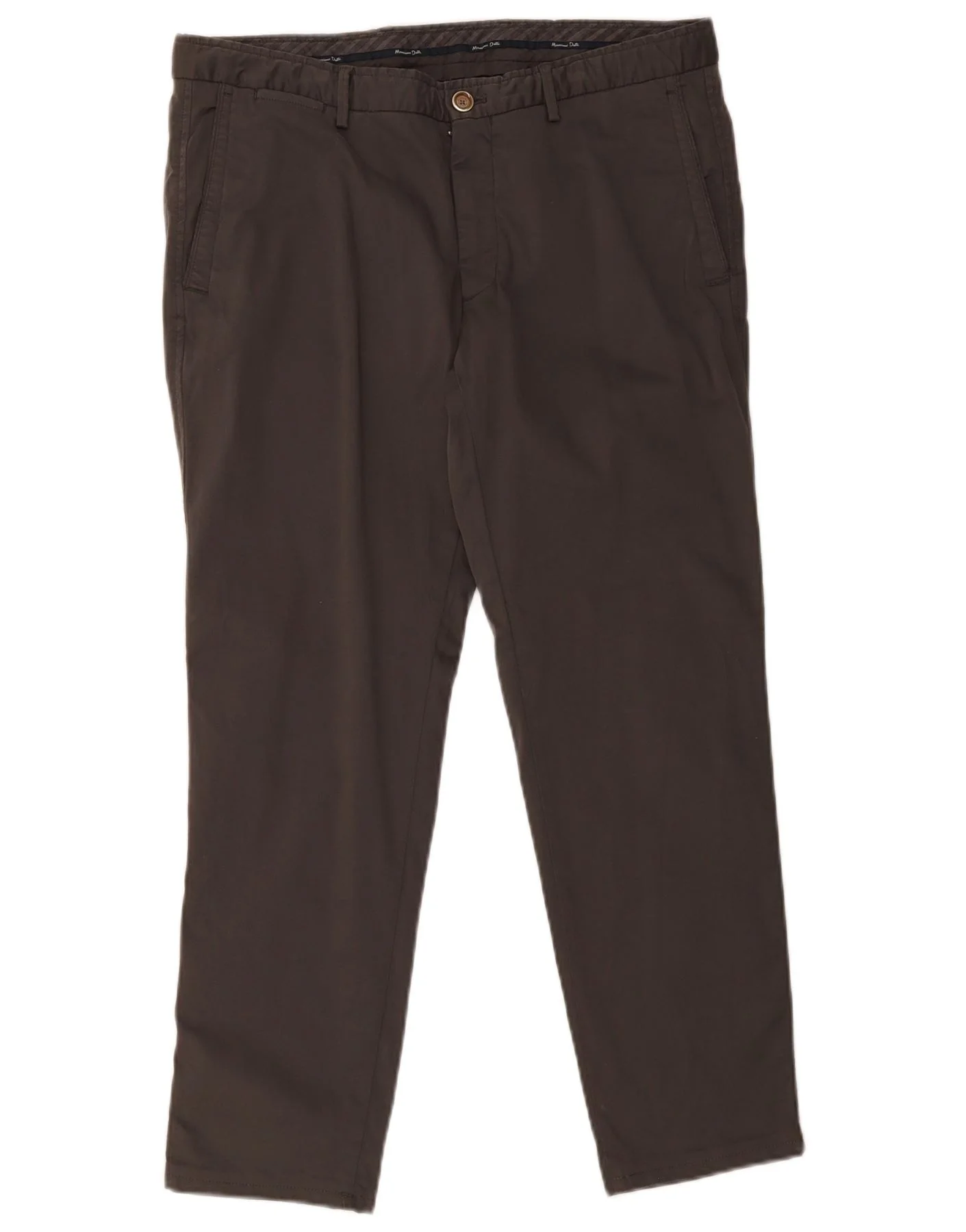 Massimo Dutti Mens Modern Fit Chino Trousers EU 44 Large W34 L29 Grey