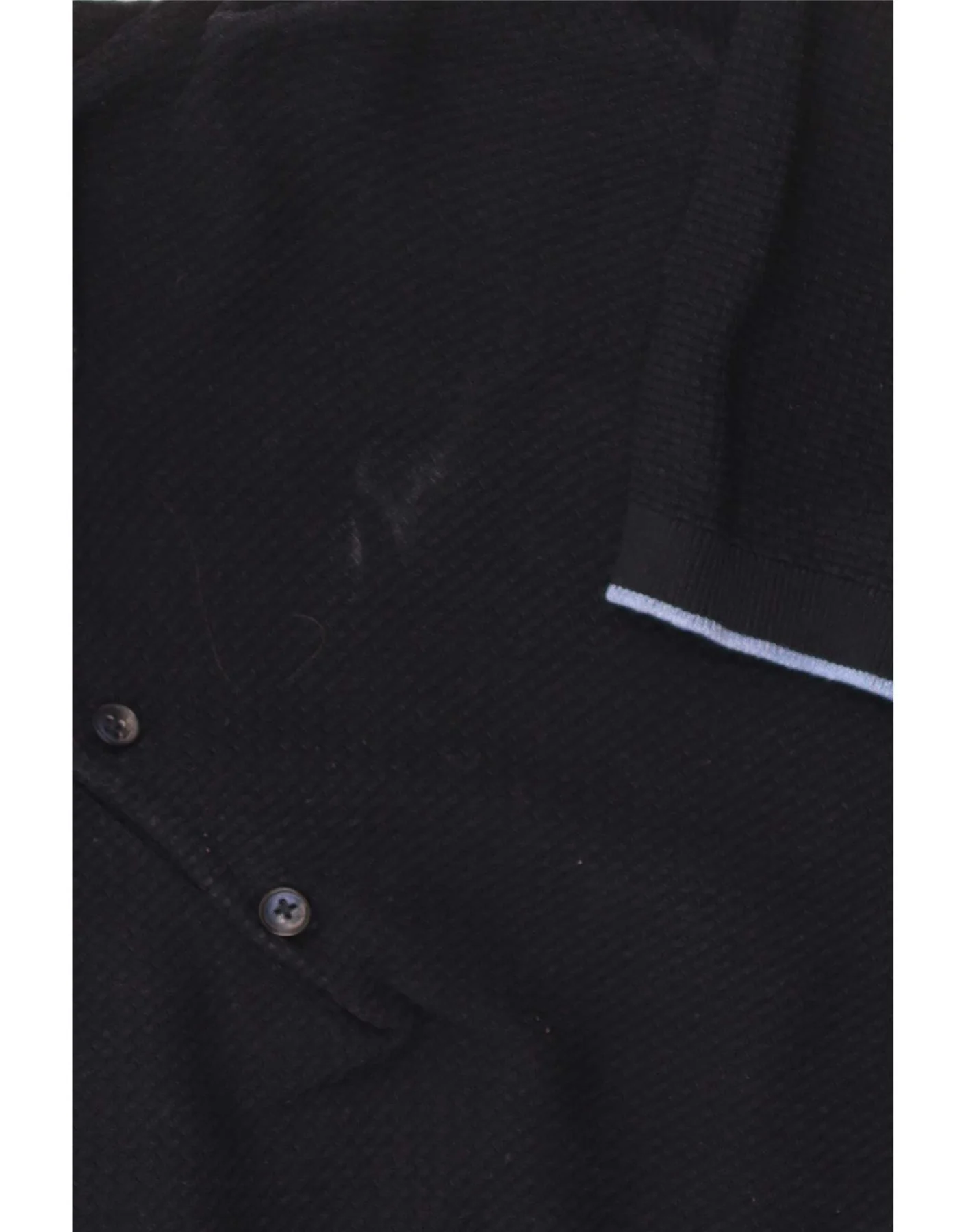 Massimo Dutti Mens Polo Shirt Large Navy Blue Cotton - Image 3