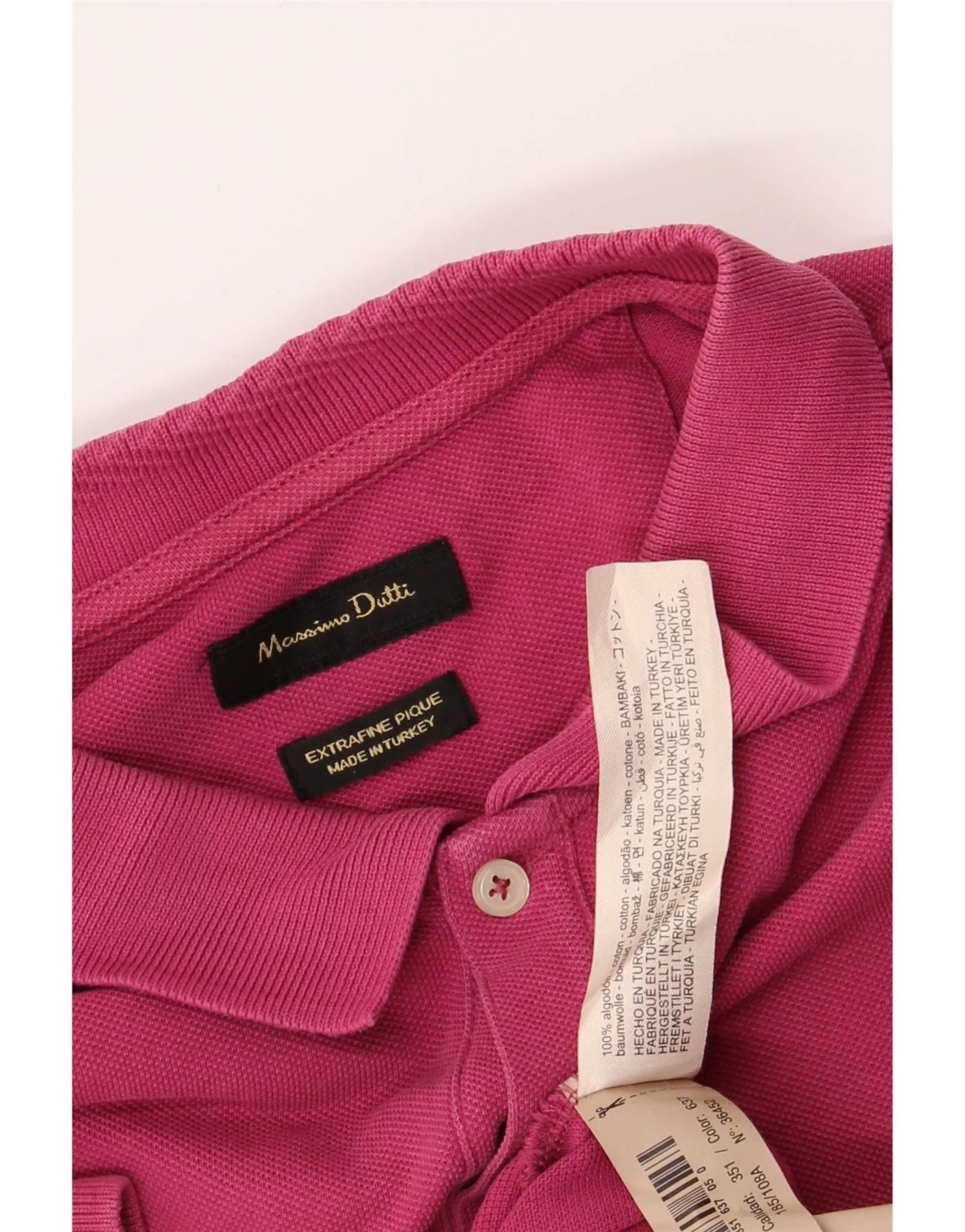 Massimo Dutti Mens Polo Shirt XL Pink Cotton - Image 3