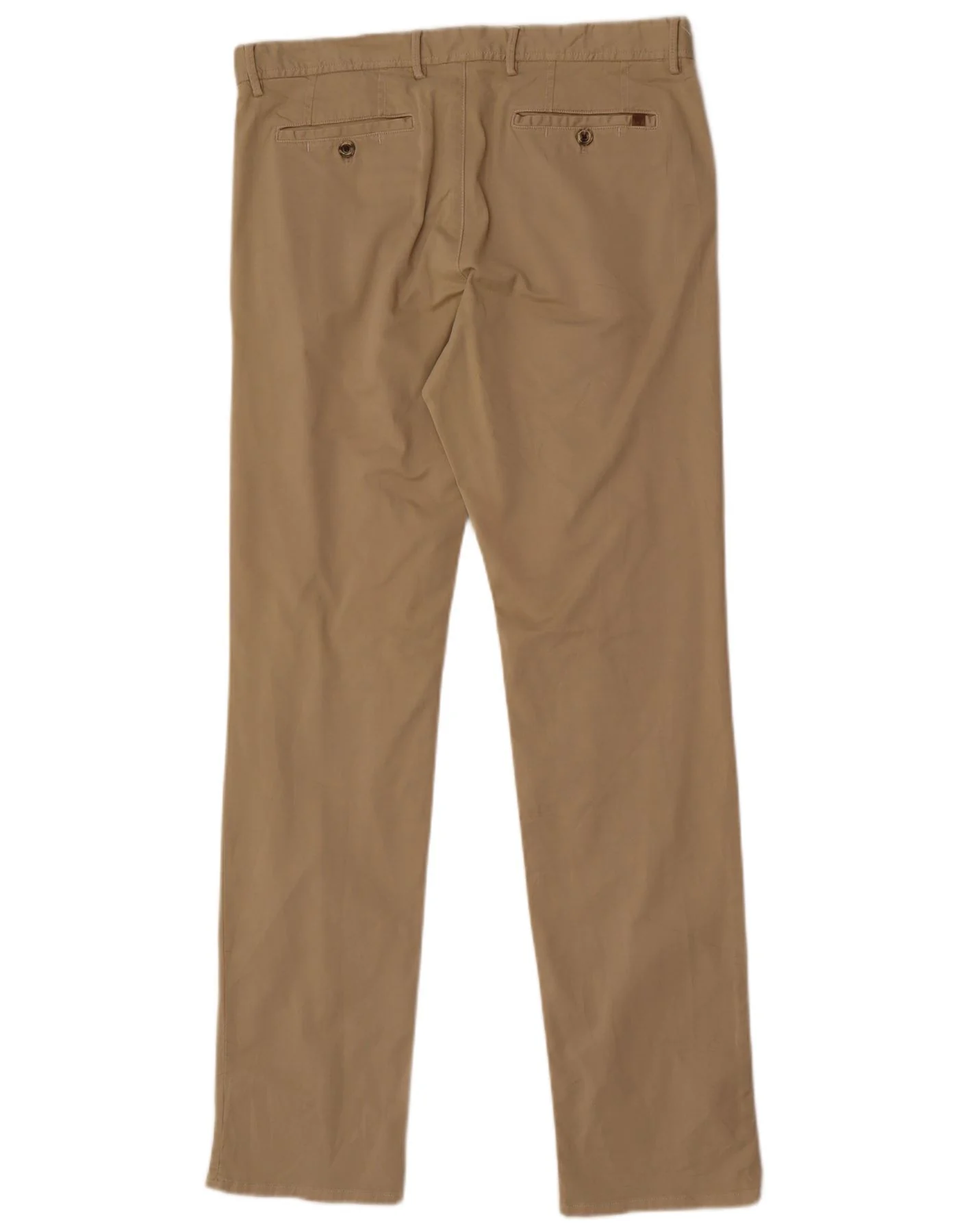 Massimo Dutti Mens Regular Fit Chino Trousers EU 42 Large W32 L33 Beige - Image 2