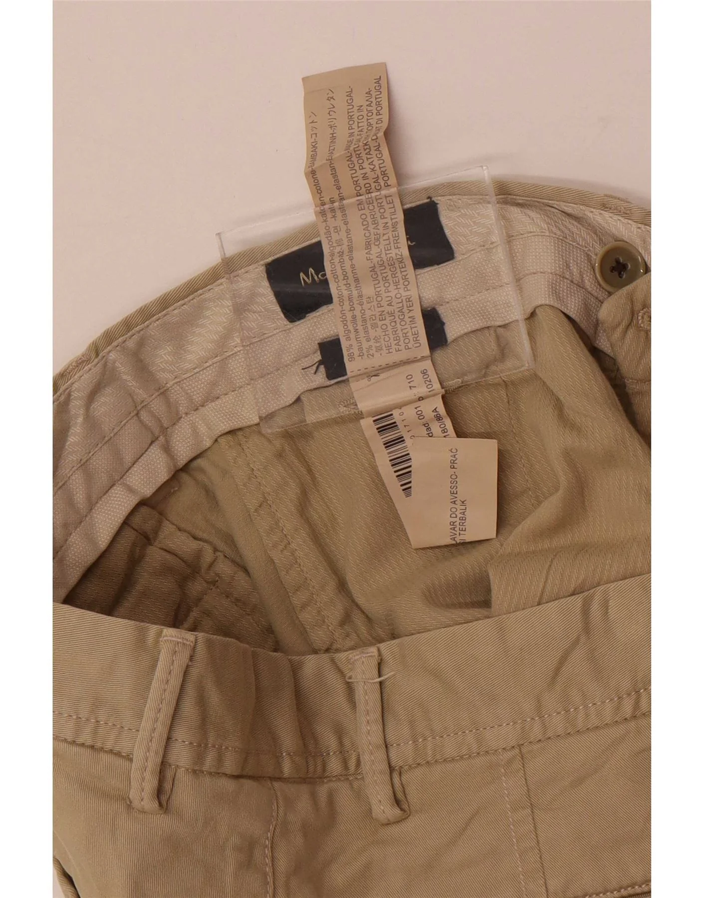 Massimo Dutti Mens Regular Fit Chino Trousers EU 42 Large W32 L33 Beige - Image 3