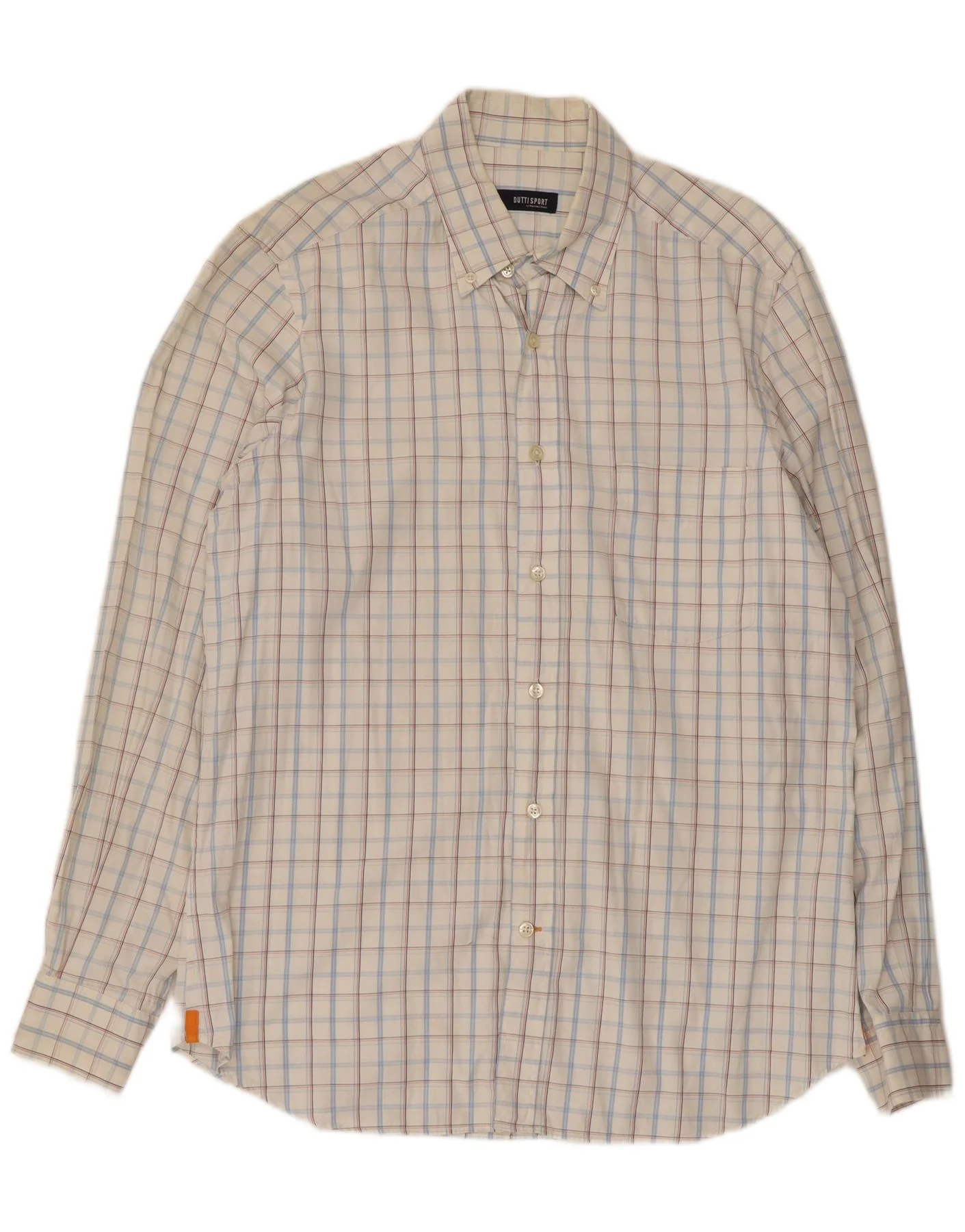 Massimo Dutti Mens Shirt Large White Check