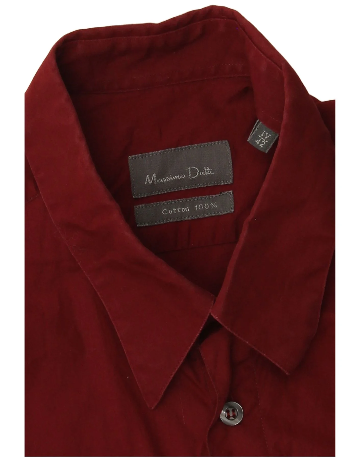 Massimo Dutti Mens Shirt Size 42 Large Burgundy Cotton - Image 3