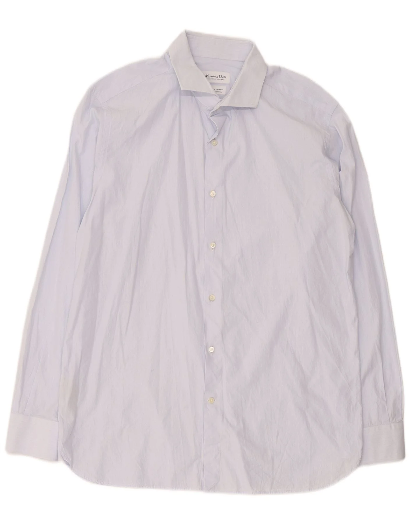 Massimo Dutti Mens Shirt Size 44 17 XL Blue Pinstripe Cotton