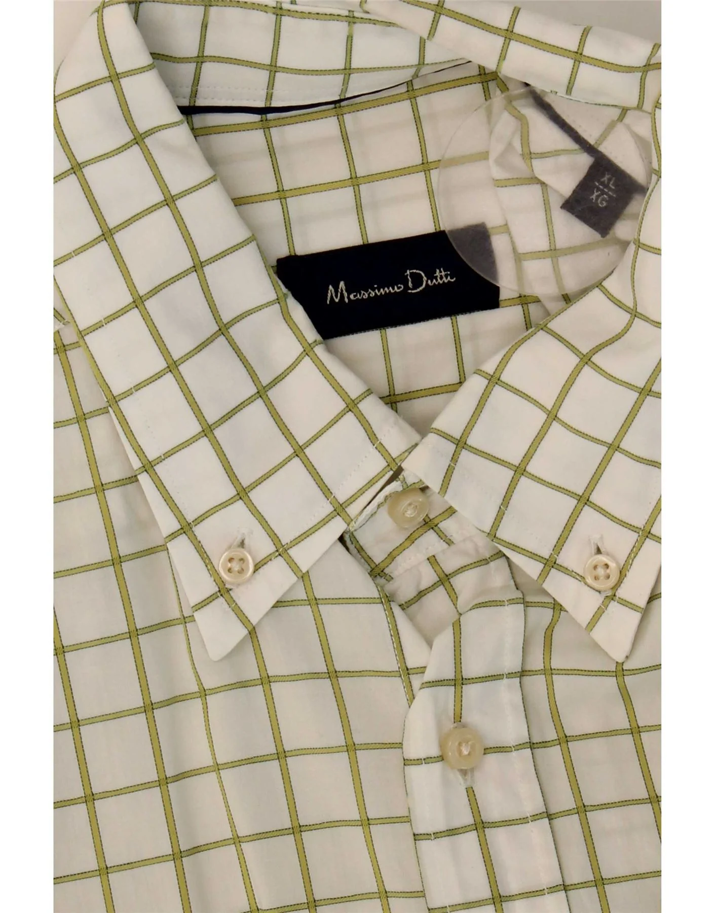 Massimo Dutti Mens Shirt XL White Check - Image 3
