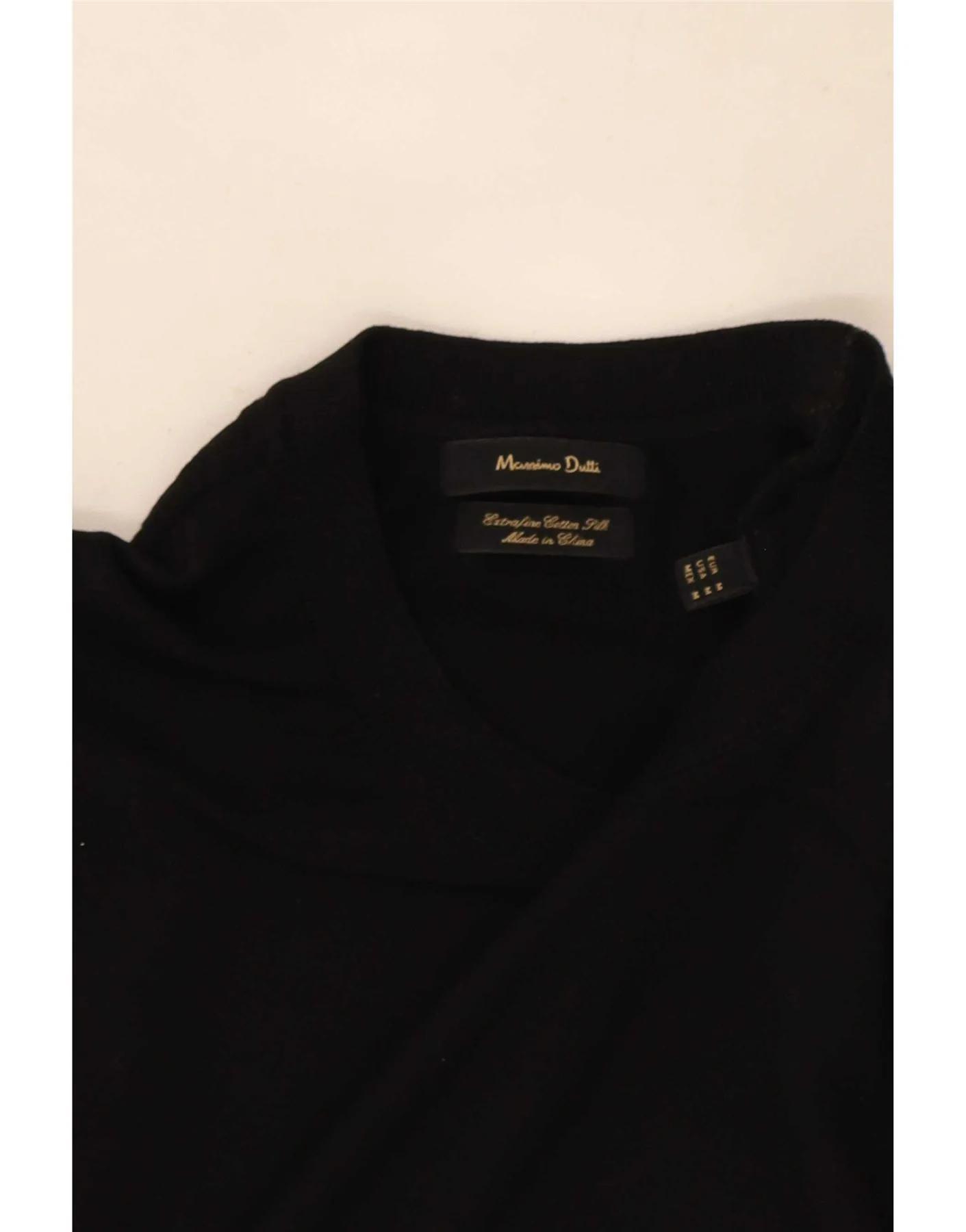 Massimo Dutti Mens Short Sleeve Crew Neck Jumper Sweater Medium Black - Image 3