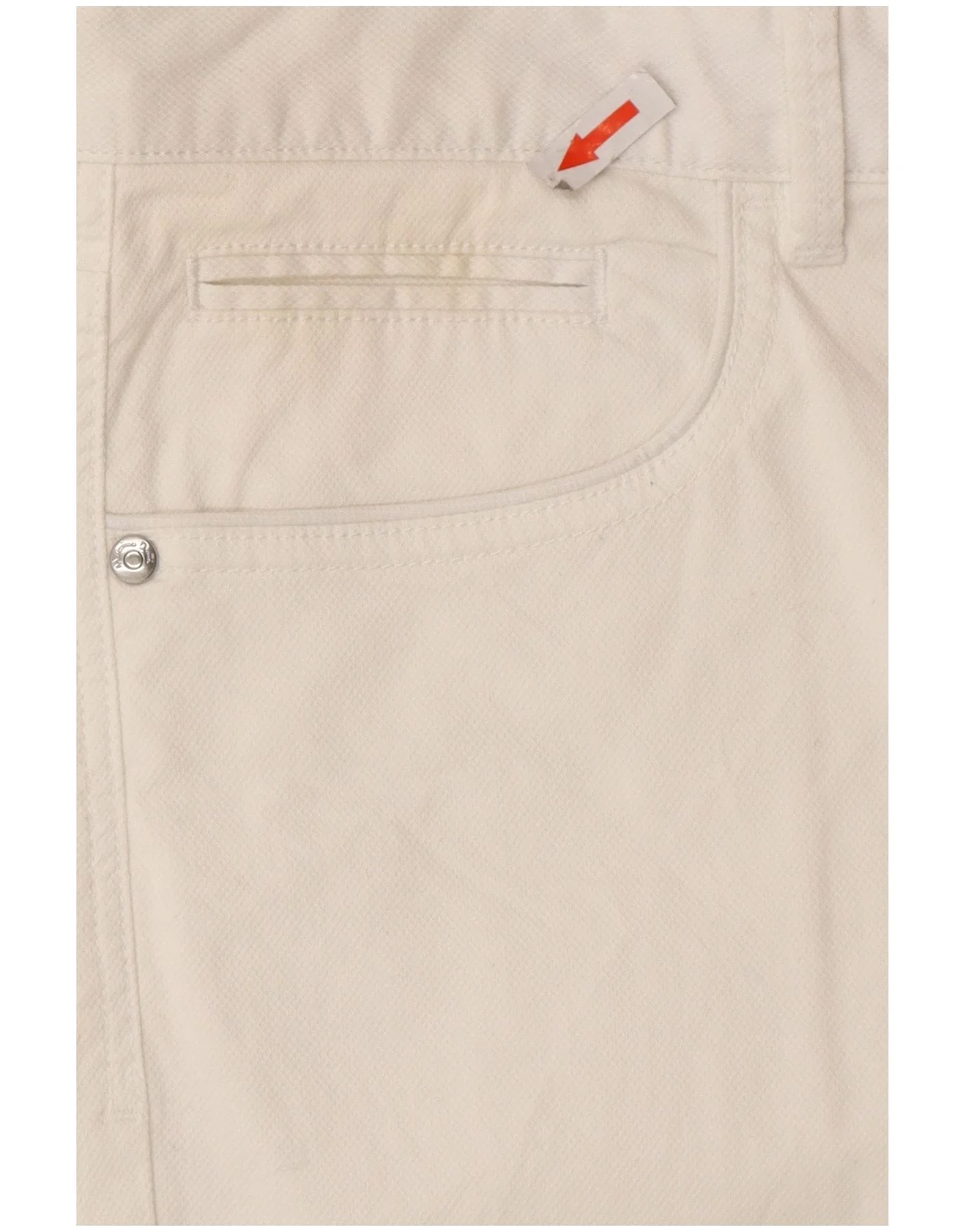 Massimo Dutti Mens Slim Fit Casual Trousers W32 L34 White Cotton - Image 3
