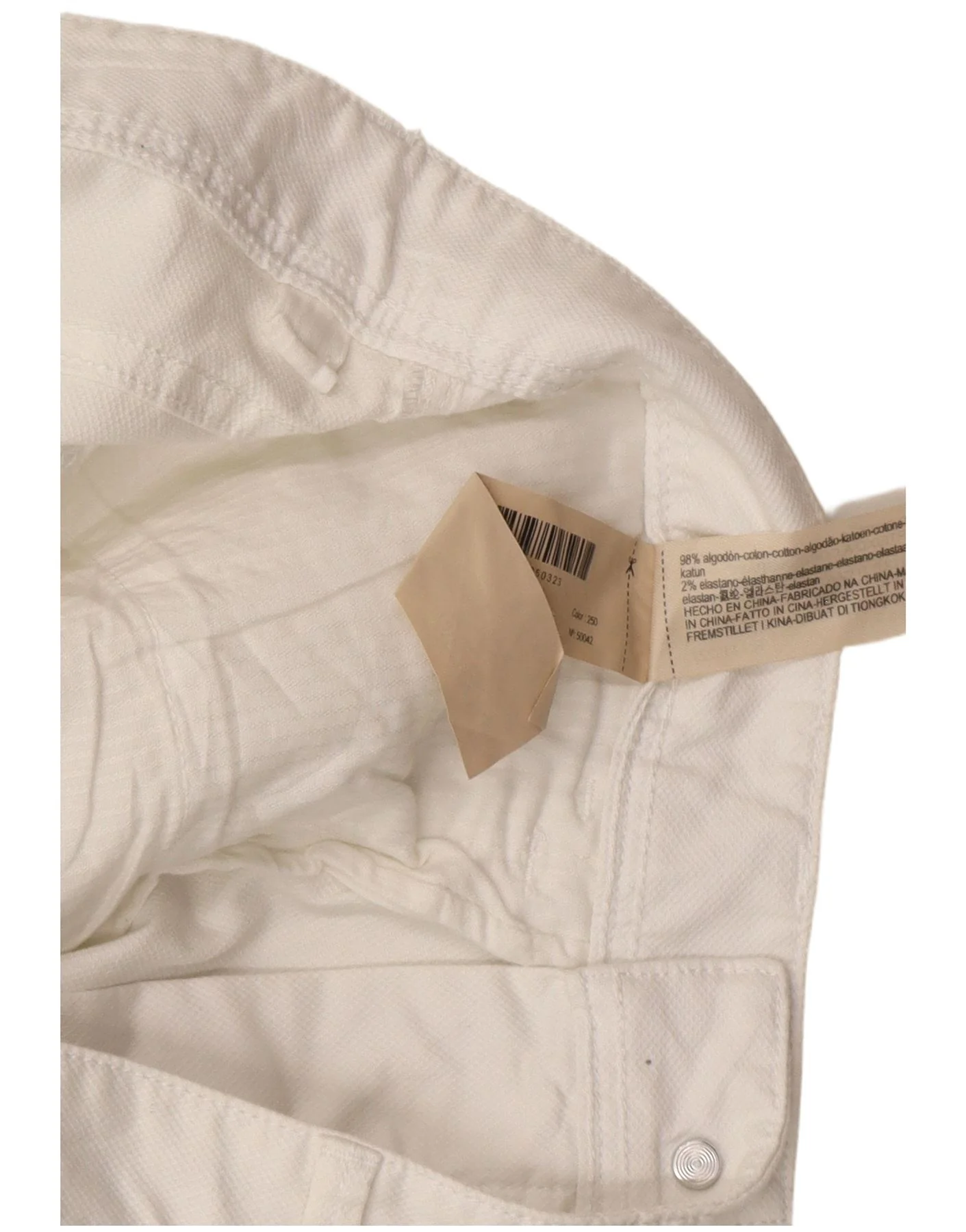 Massimo Dutti Mens Slim Fit Casual Trousers W32 L34 White Cotton - Image 5