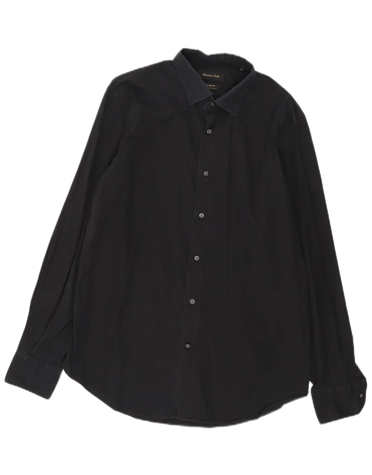 Massimo Dutti Mens Slim Fit Shirt XL Black