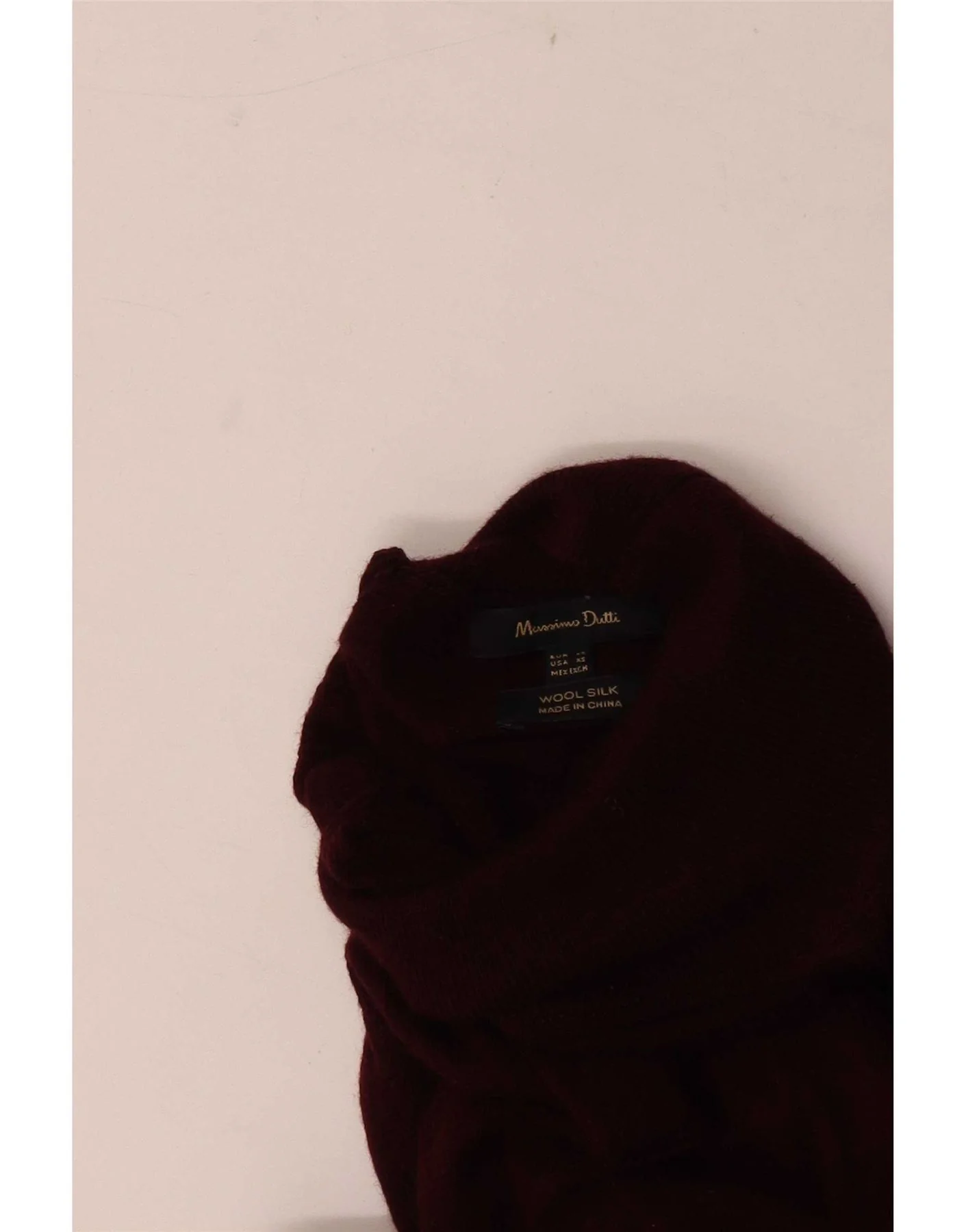Massimo Dutti Mens Turtle Neck Jumper Sweater XS Burgundy Wool - Image 3
