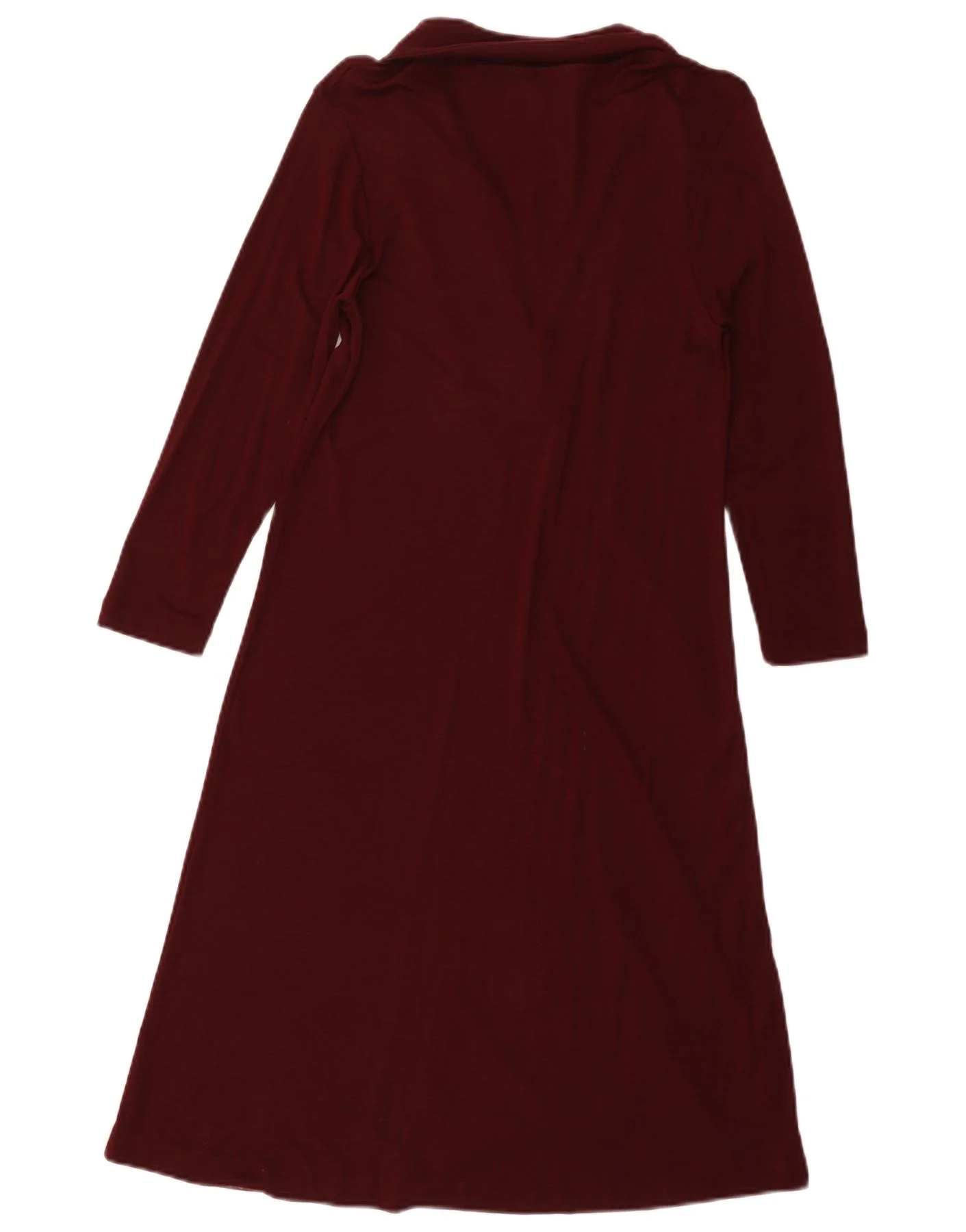 Massimo Dutti Womens 3/4 Sleeve A-Line Dress UK 10 Small Burgundy - Image 2