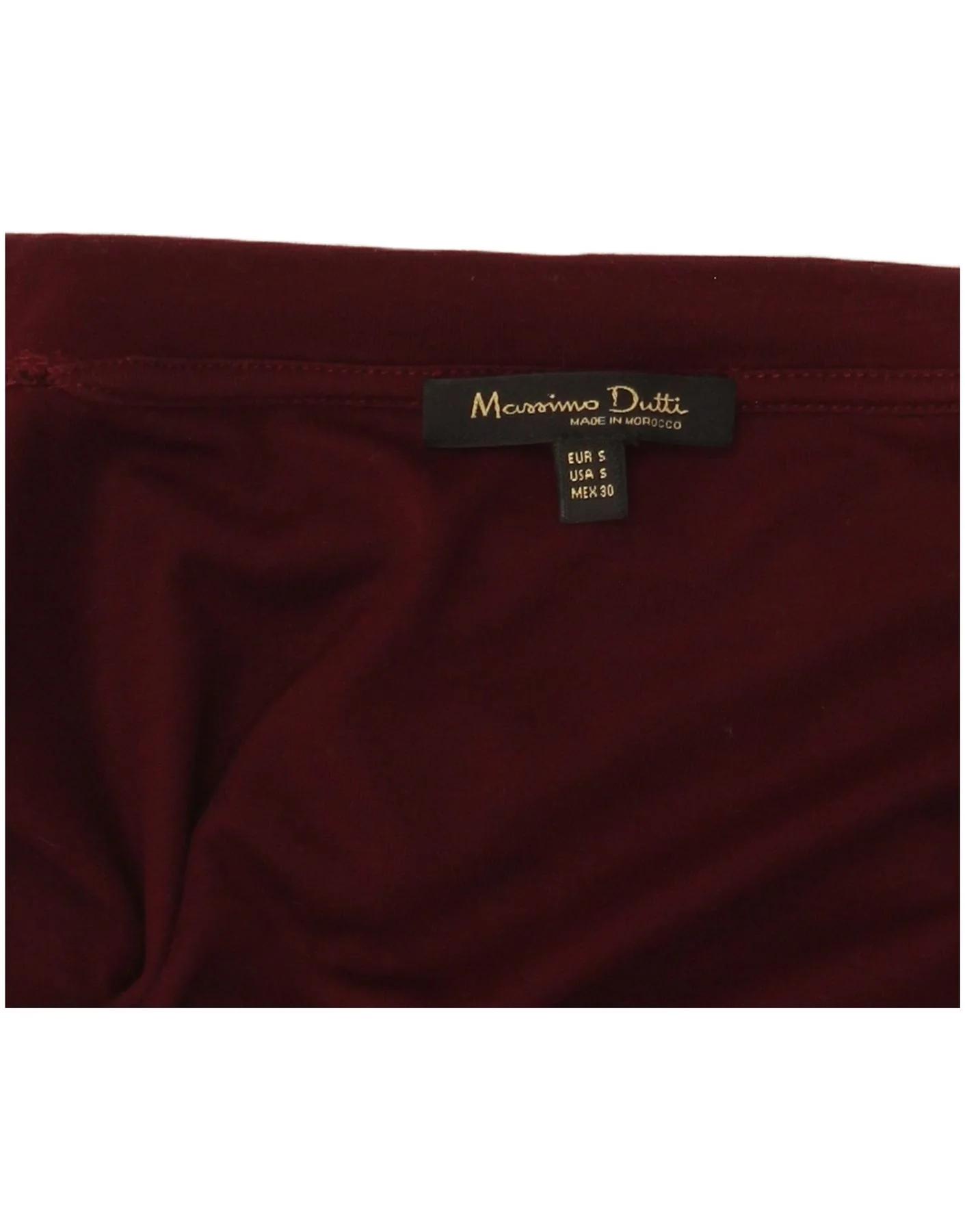 Massimo Dutti Womens 3/4 Sleeve A-Line Dress UK 10 Small Burgundy - Image 4
