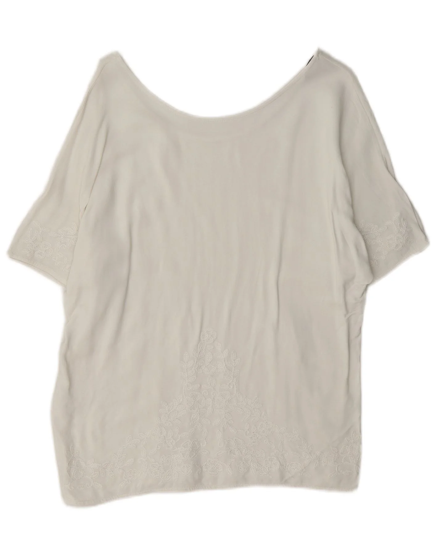 Massimo Dutti Womens Blouse Top UK 16 Large White Floral - Image 2