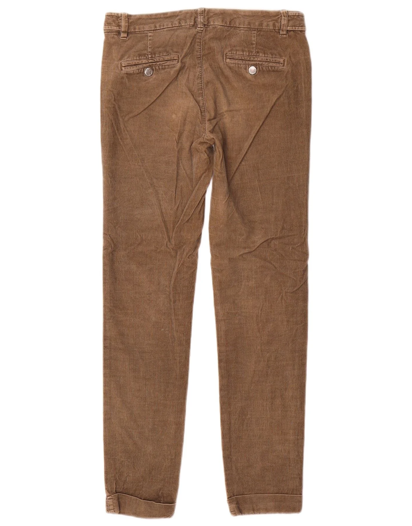 Massimo Dutti Womens Corduroy Trousers EU 36 XS W26 L28 Brown Herringbone - Image 2
