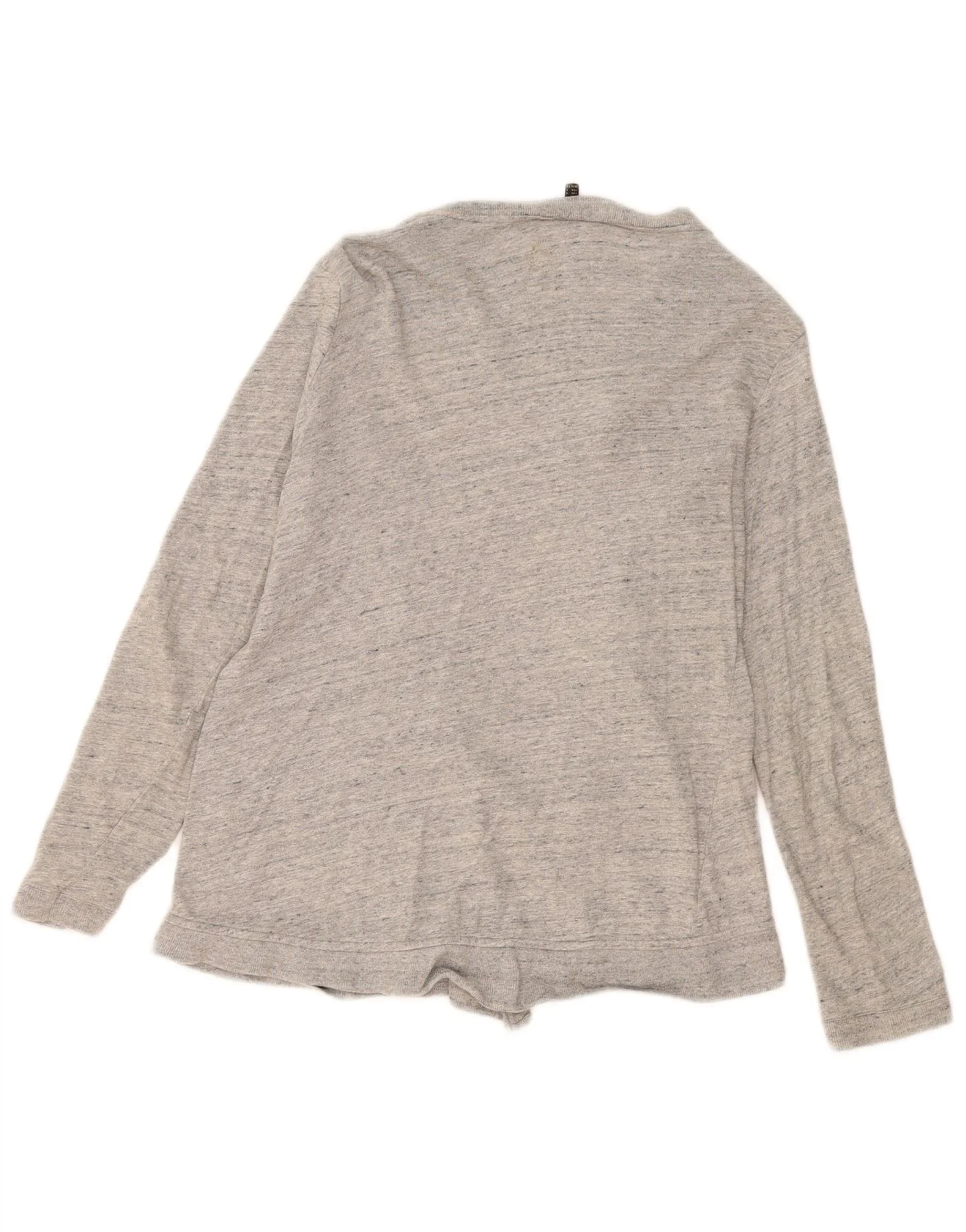 Massimo Dutti Womens Open Cardigan Sweater UK 10 Small Grey Flecked Cotton - Image 2
