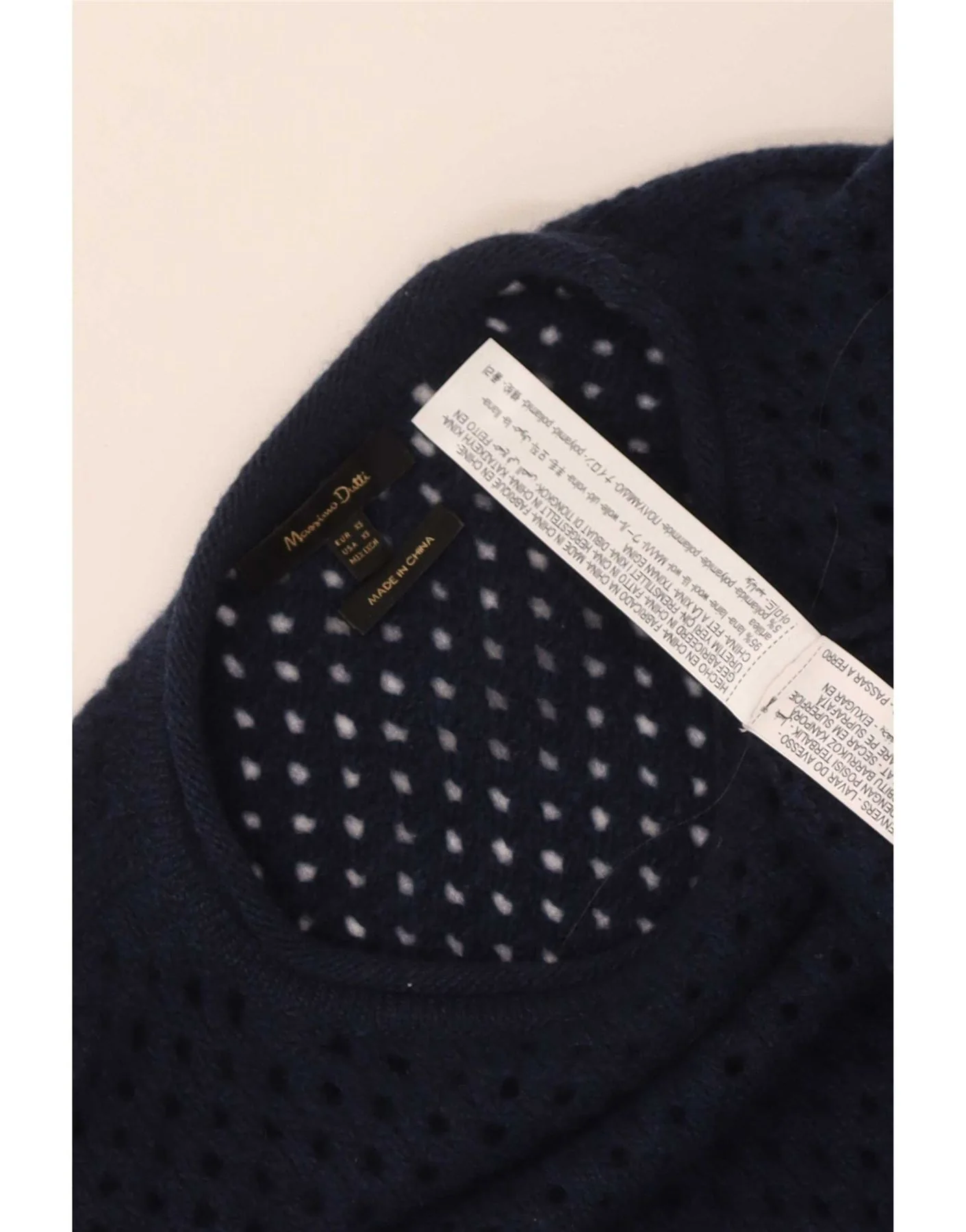 Massimo Dutti Womens Oversized Boat Neck Jumper Sweater UK 6 XS Navy Blue - Image 3