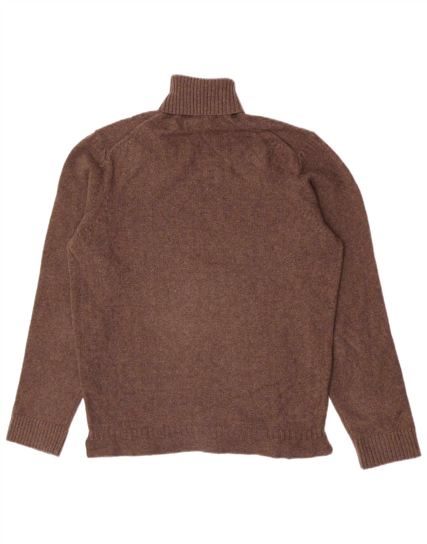 Massimo Dutti Womens Roll Neck Jumper Sweater UK 12 Medium Brown Wool - Image 2