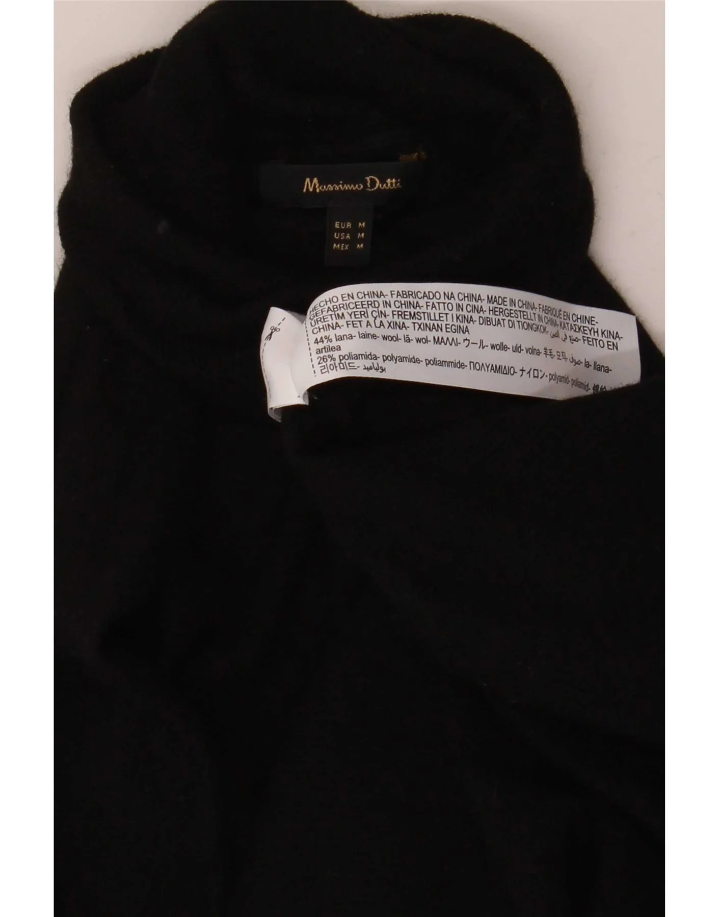 Massimo Dutti Womens Roll Neck Jumper Sweater UK 14 Medium Black Wool - Image 3