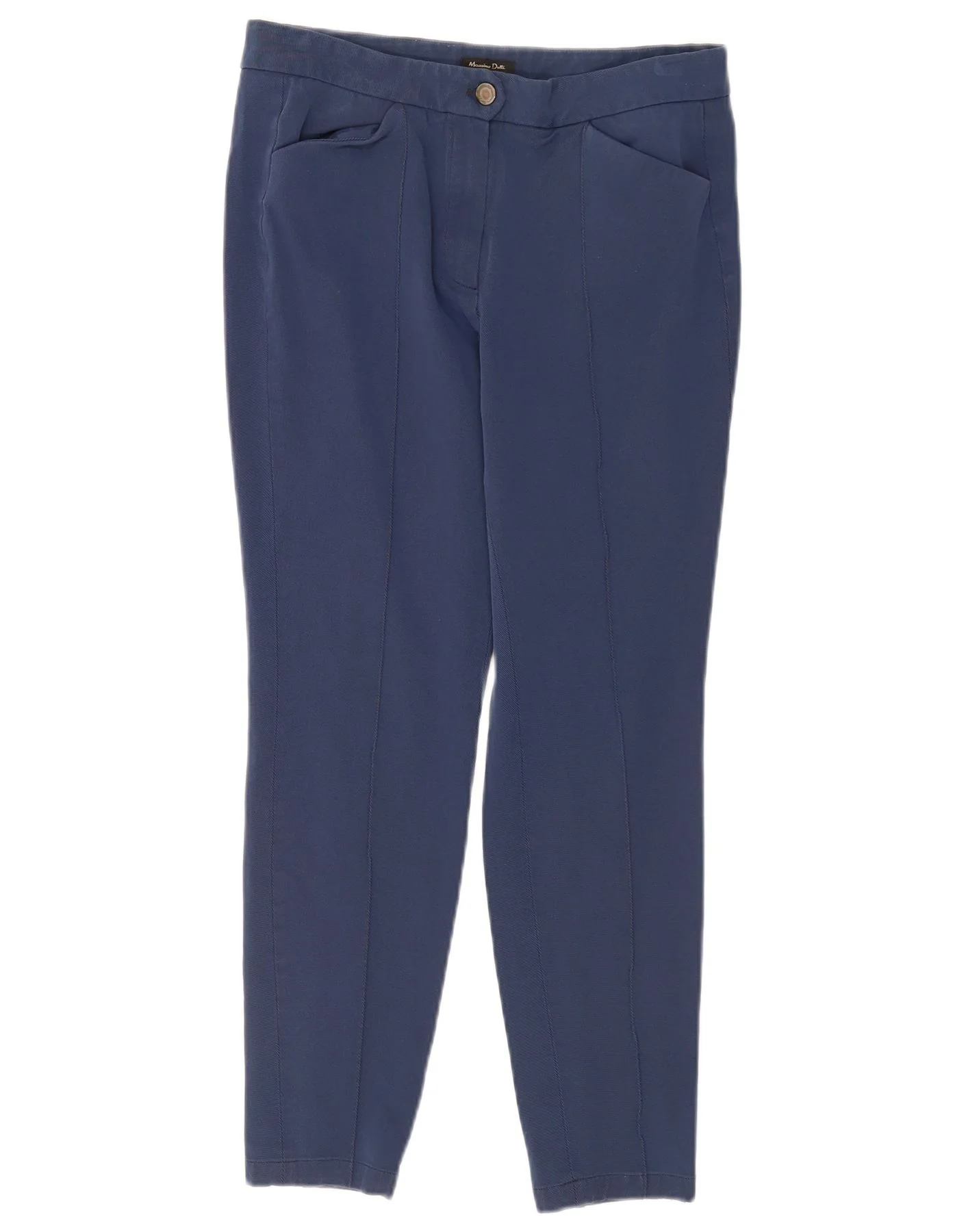 Massimo Dutti Womens Skinny Cropped Trousers EU 40 Medium W30 L25 Navy Blue