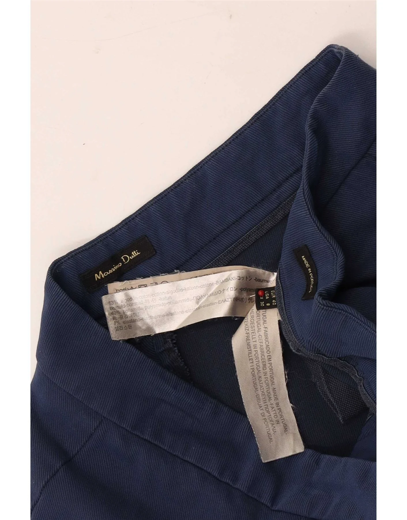 Massimo Dutti Womens Skinny Cropped Trousers EU 40 Medium W30 L25 Navy Blue - Image 3