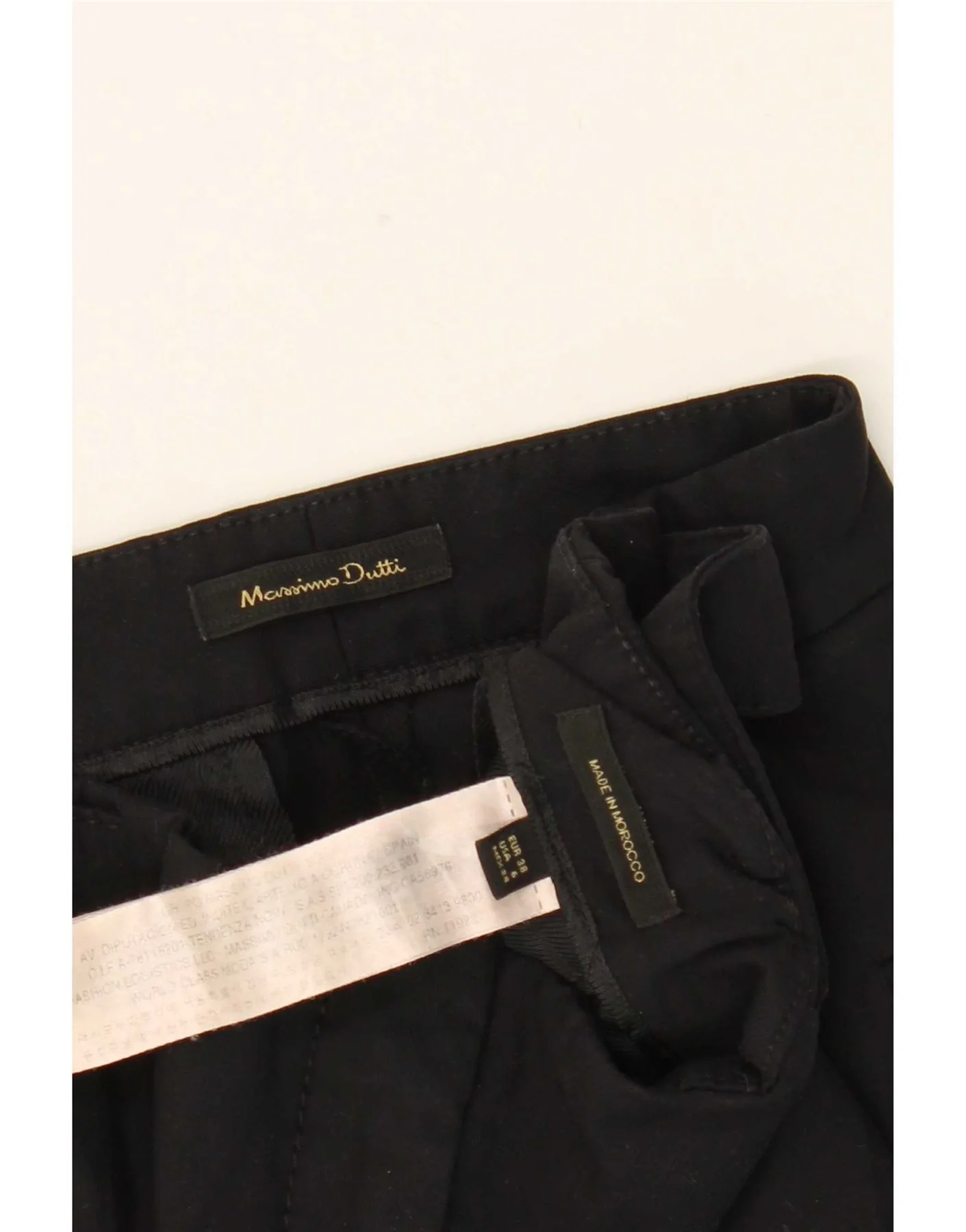 Massimo Dutti Womens Slim Chino Trousers EU 38 Small W28 L27 Black Cotton - Image 4