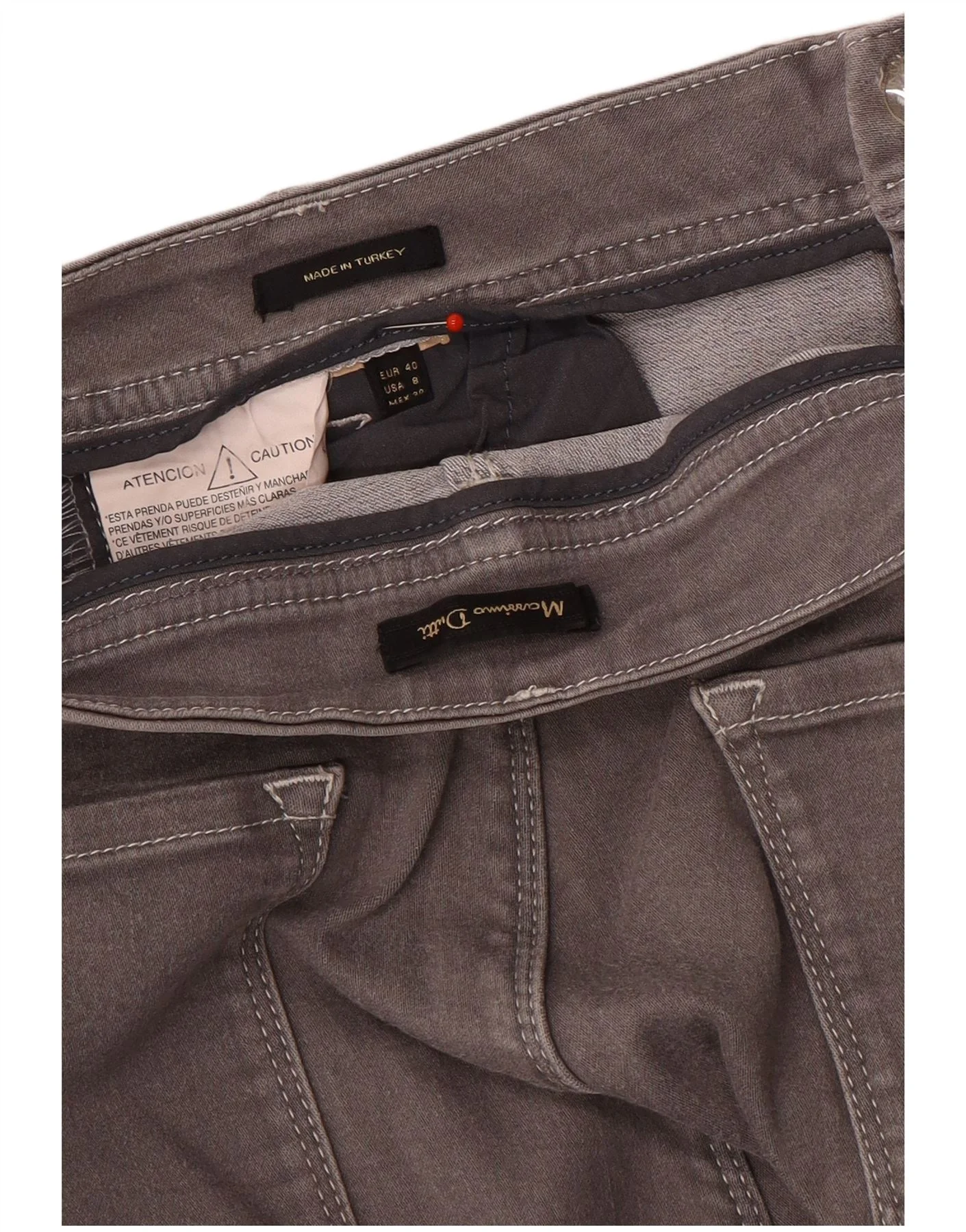 Massimo Dutti Womens Slim Cropped Jeans Medium W30 L25 Grey - Image 3