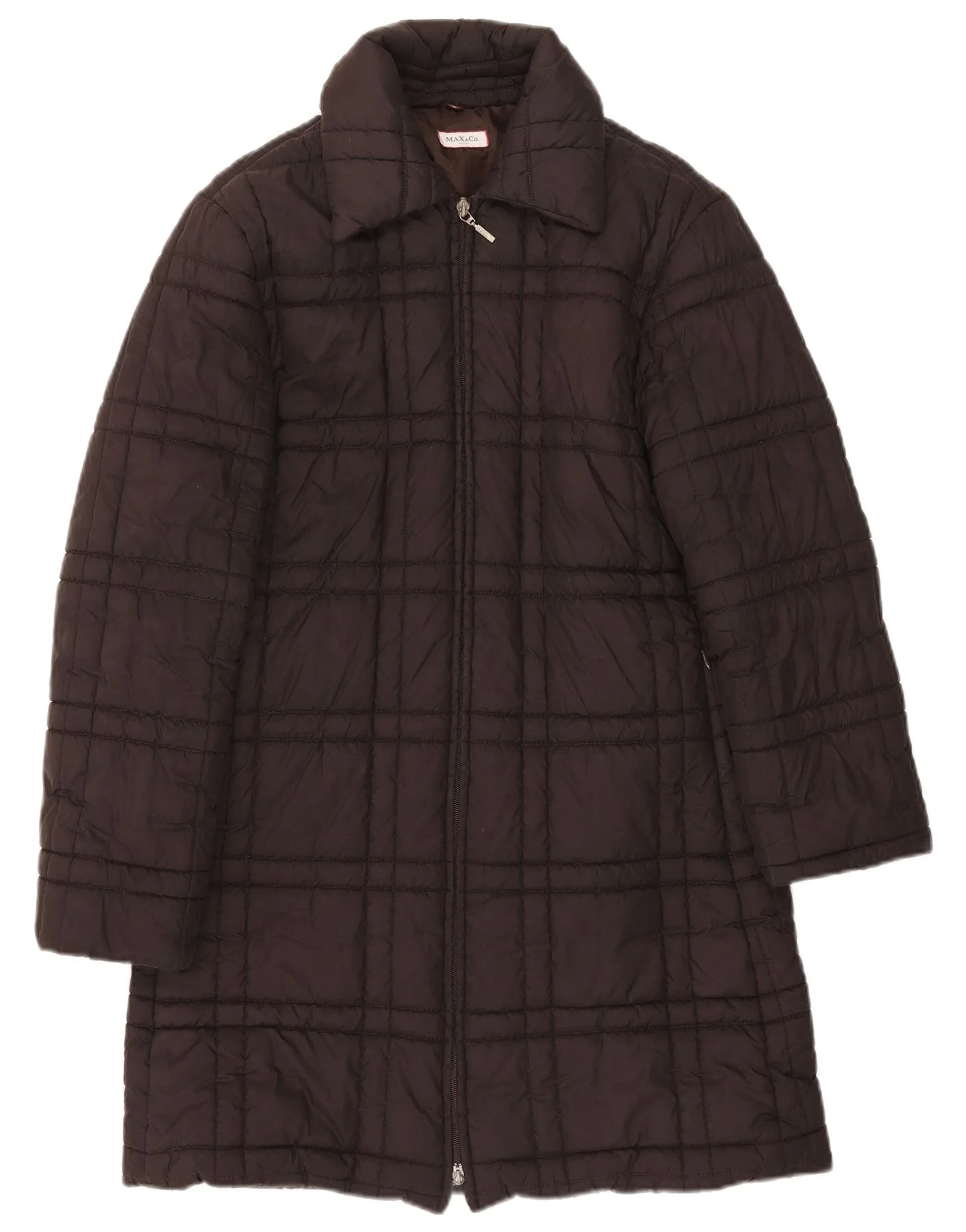 Max & Co. Womens Padded Coat UK 12 Medium Brown Polyester