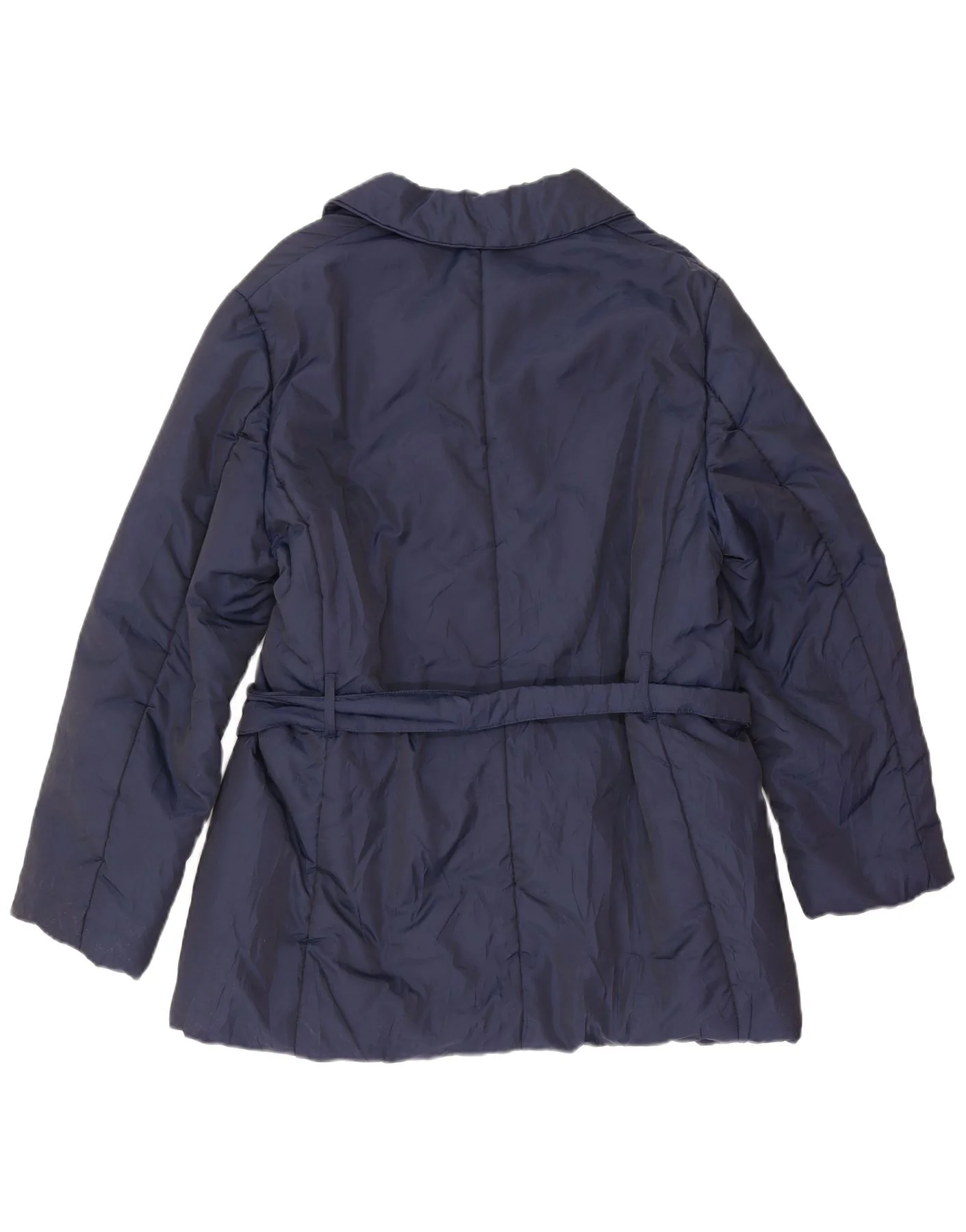 Max & Co. Womens Short Double Breasted Trench Coat IT 46 Large Navy Blue - Image 2
