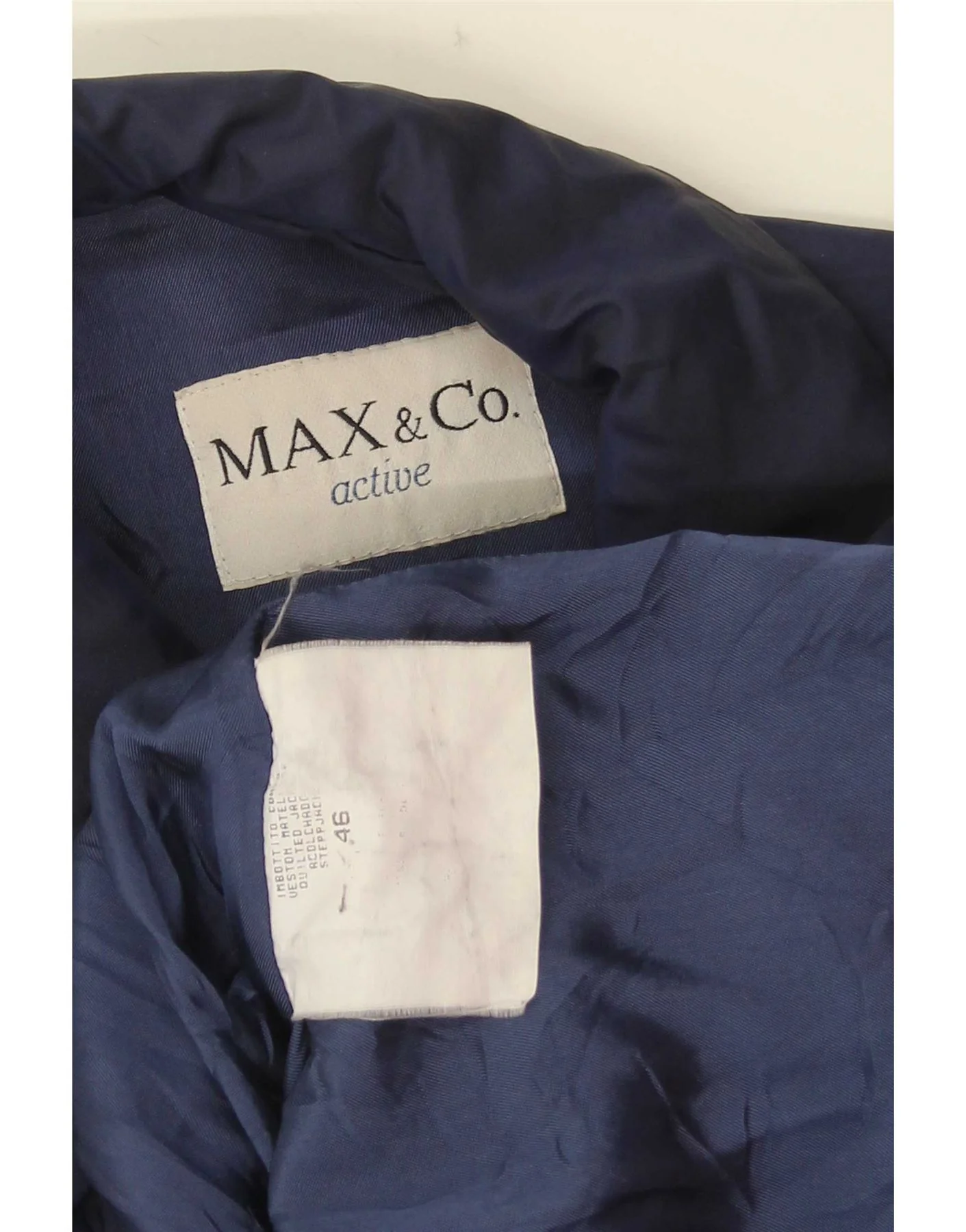 Max & Co. Womens Short Double Breasted Trench Coat IT 46 Large Navy Blue - Image 4