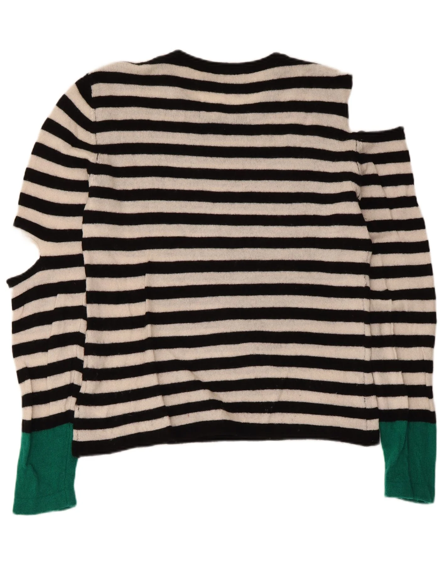 Max Mara Womens Weekend Boat Neck Jumper Sweater UK 14 Medium Black Striped - Image 2