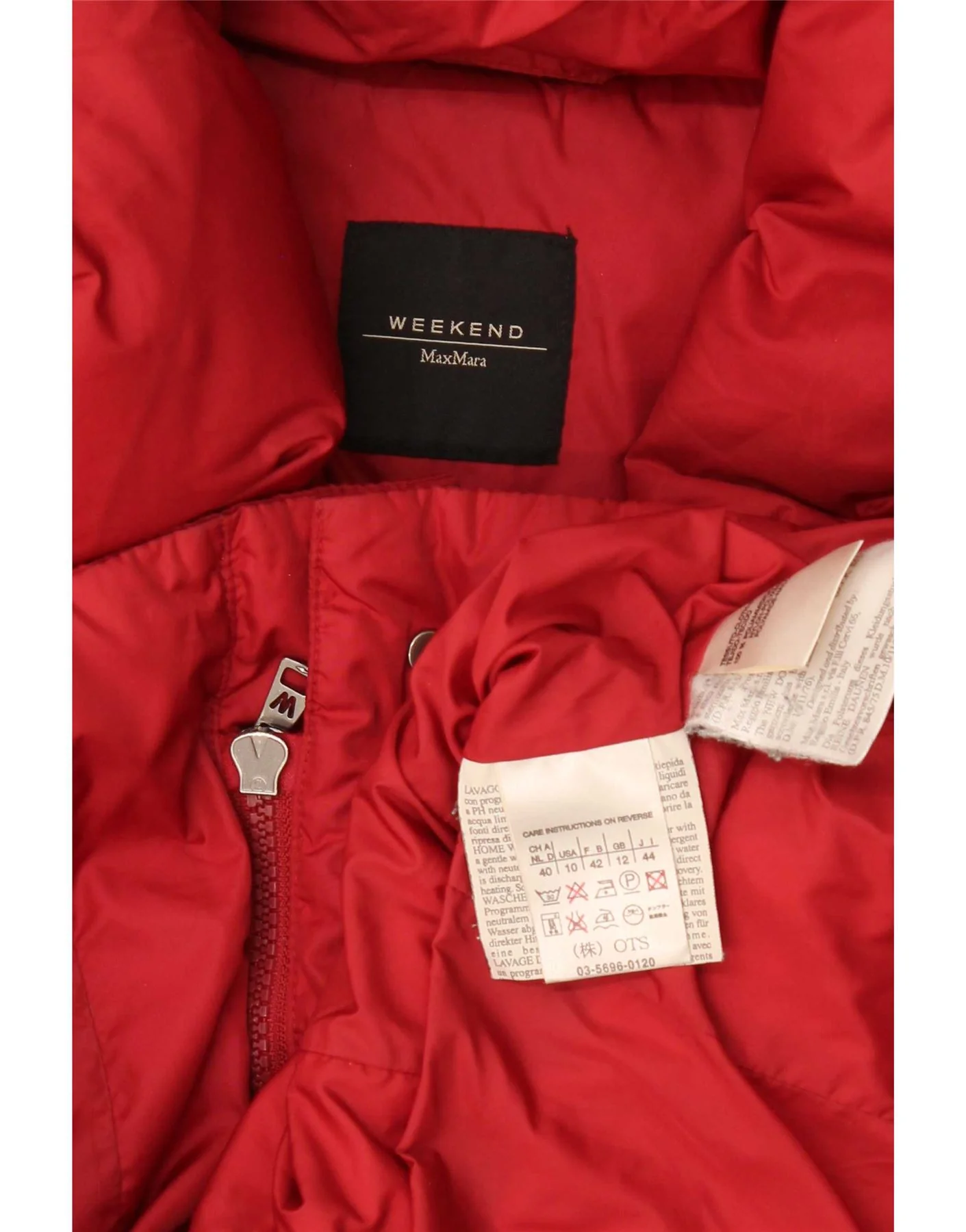Max Mara Womens Weekend Padded Jacket UK 12 Medium Red Polyamide - Image 3