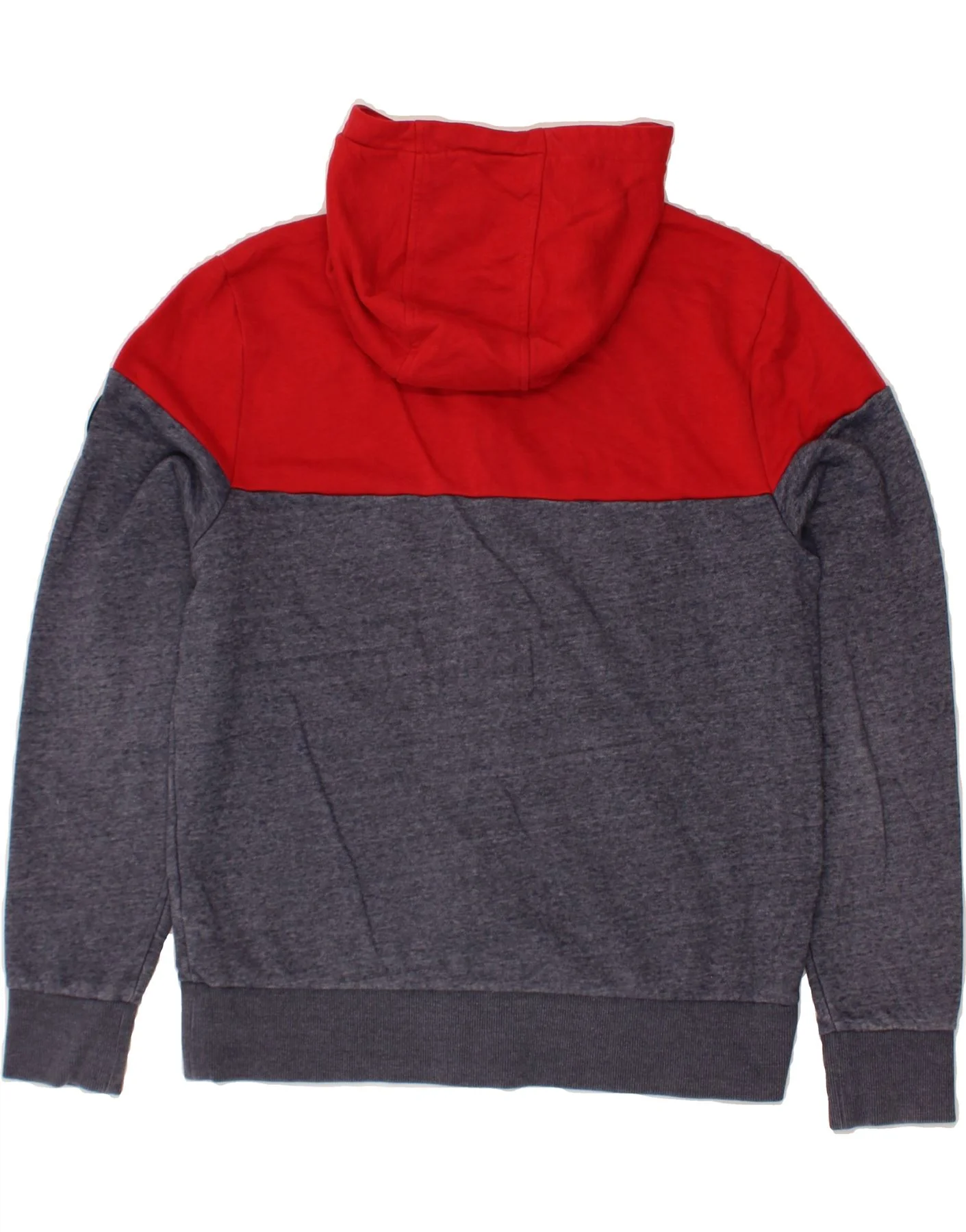 MICHAEL KORS Mens Zip Hoodie Sweater Large Navy Blue Colourblock Polyester - Image 2