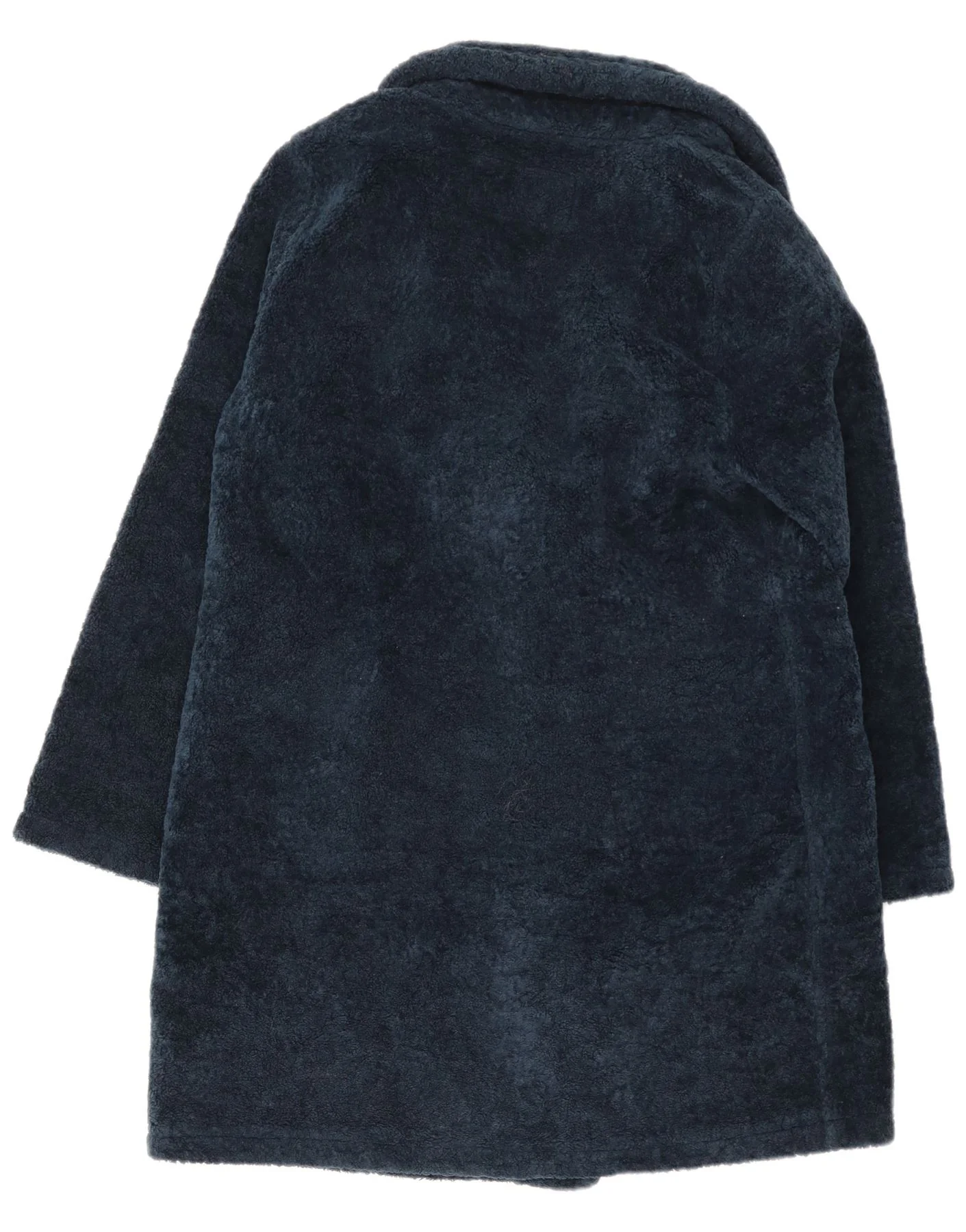 Michael Kors Womens Faux Fur Overcoat UK 14 Medium Navy Blue Polyester - Image 2