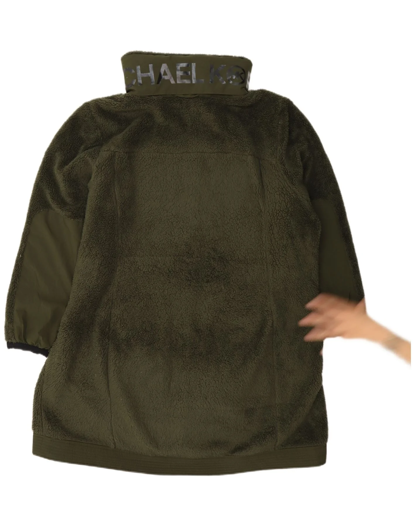 Michael Kors Womens Fleece Overcoat UK 20 2XL Green Polyester - Image 2