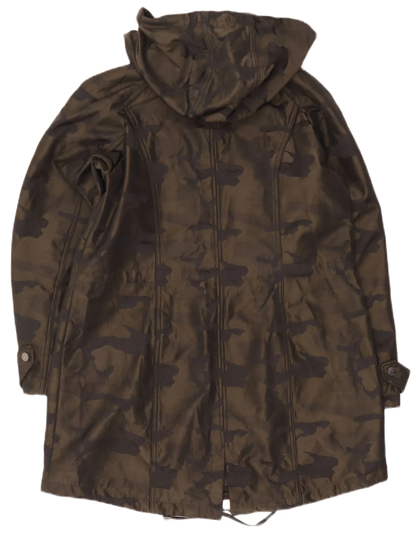 Michael Kors Womens Hooded Parka Jacket UK 18 XL Khaki Camouflage Polyester - Image 2