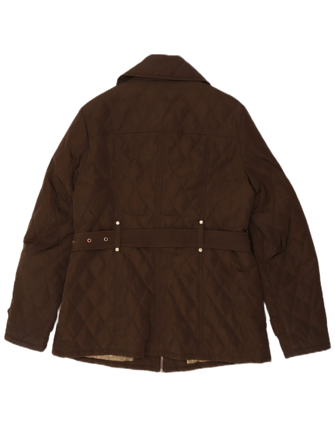 Michael Kors Womens Quilted Utility Jacket UK 14 Medium Brown Polyester - Image 2