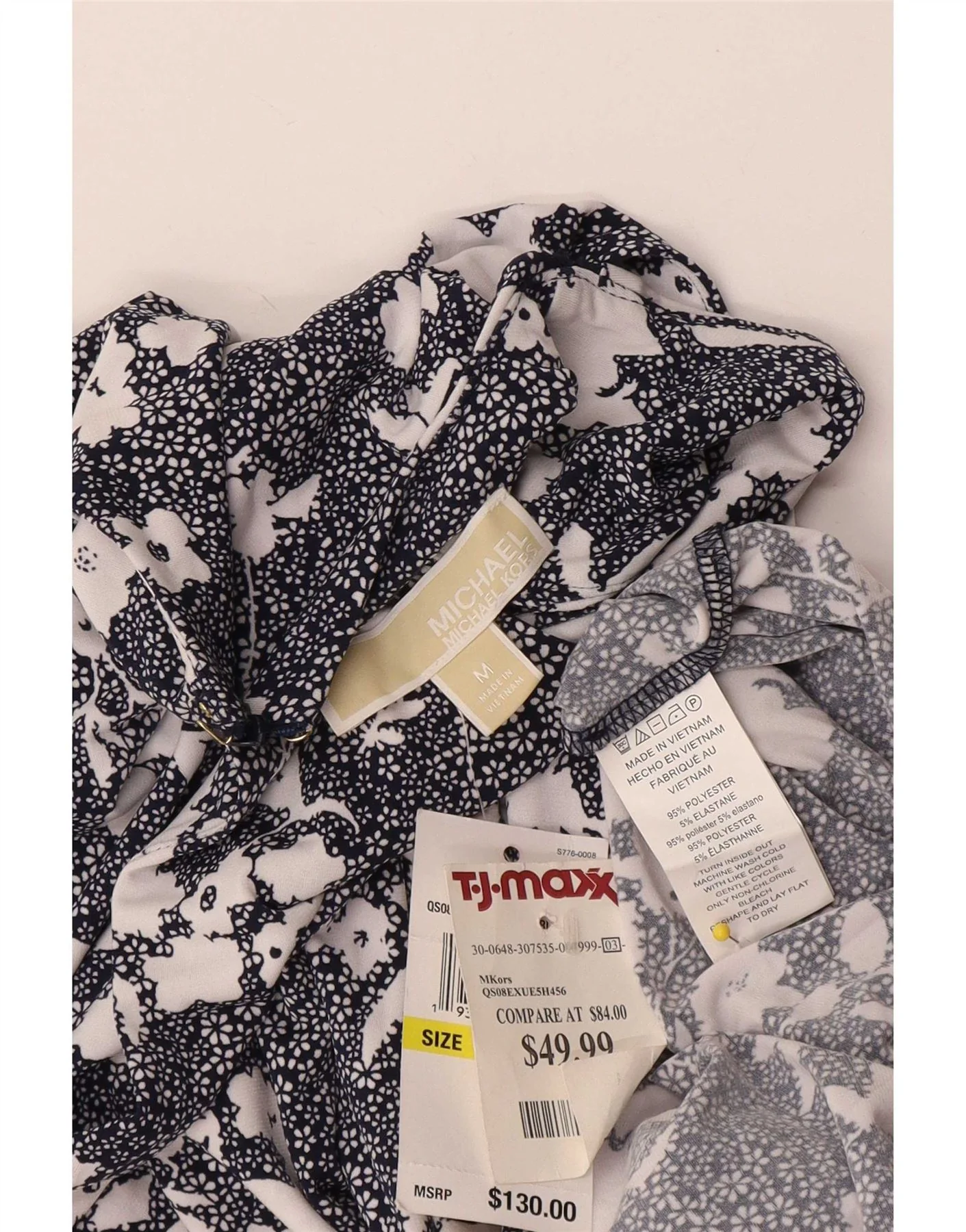 Michael Kors Womens Sleeveless Jumpsuit UK 12 Medium Navy Blue Floral - Image 3